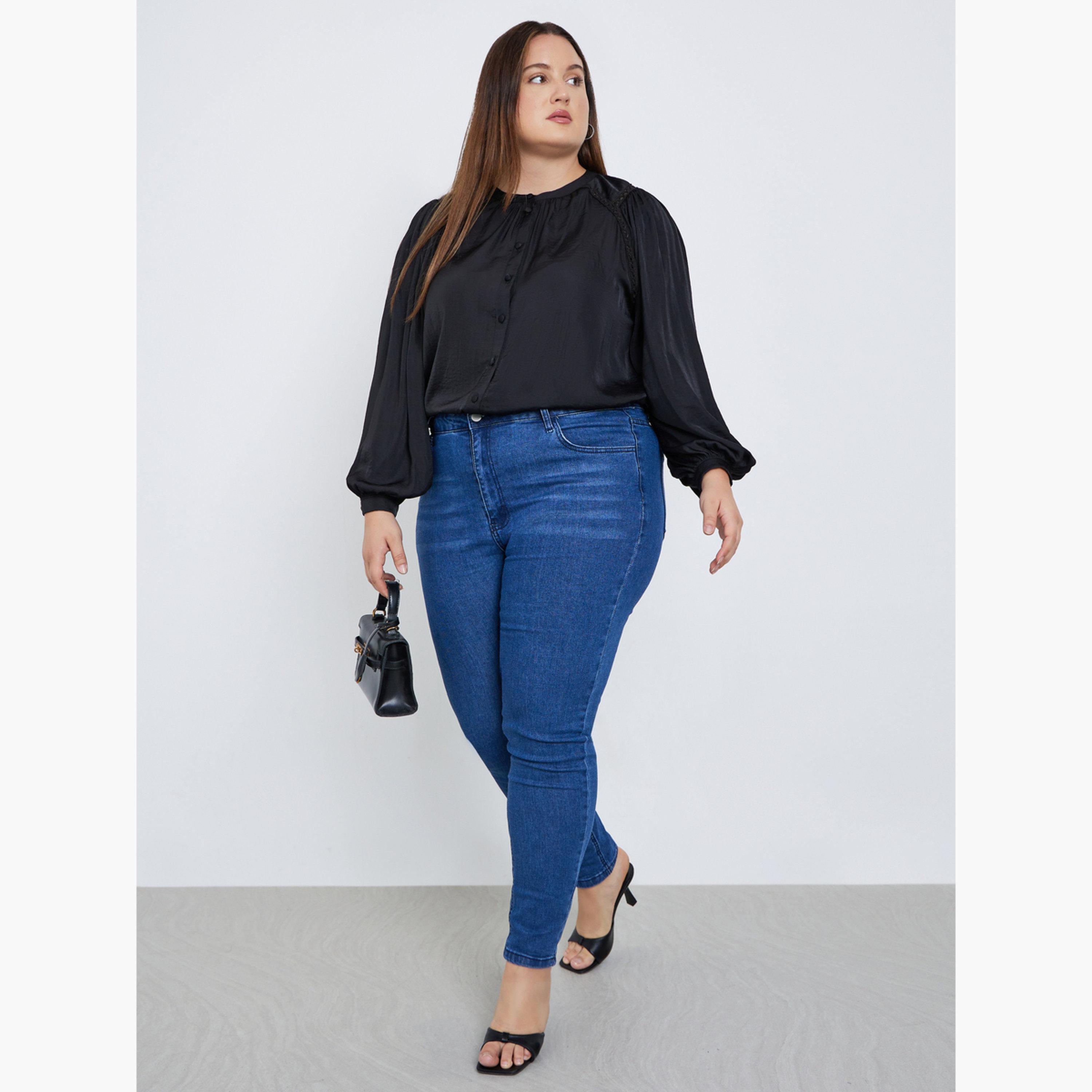 Styli Plus Size Black Long Sleeve Blouse-women-clothing-shirtsandblouses-blouses-image-2