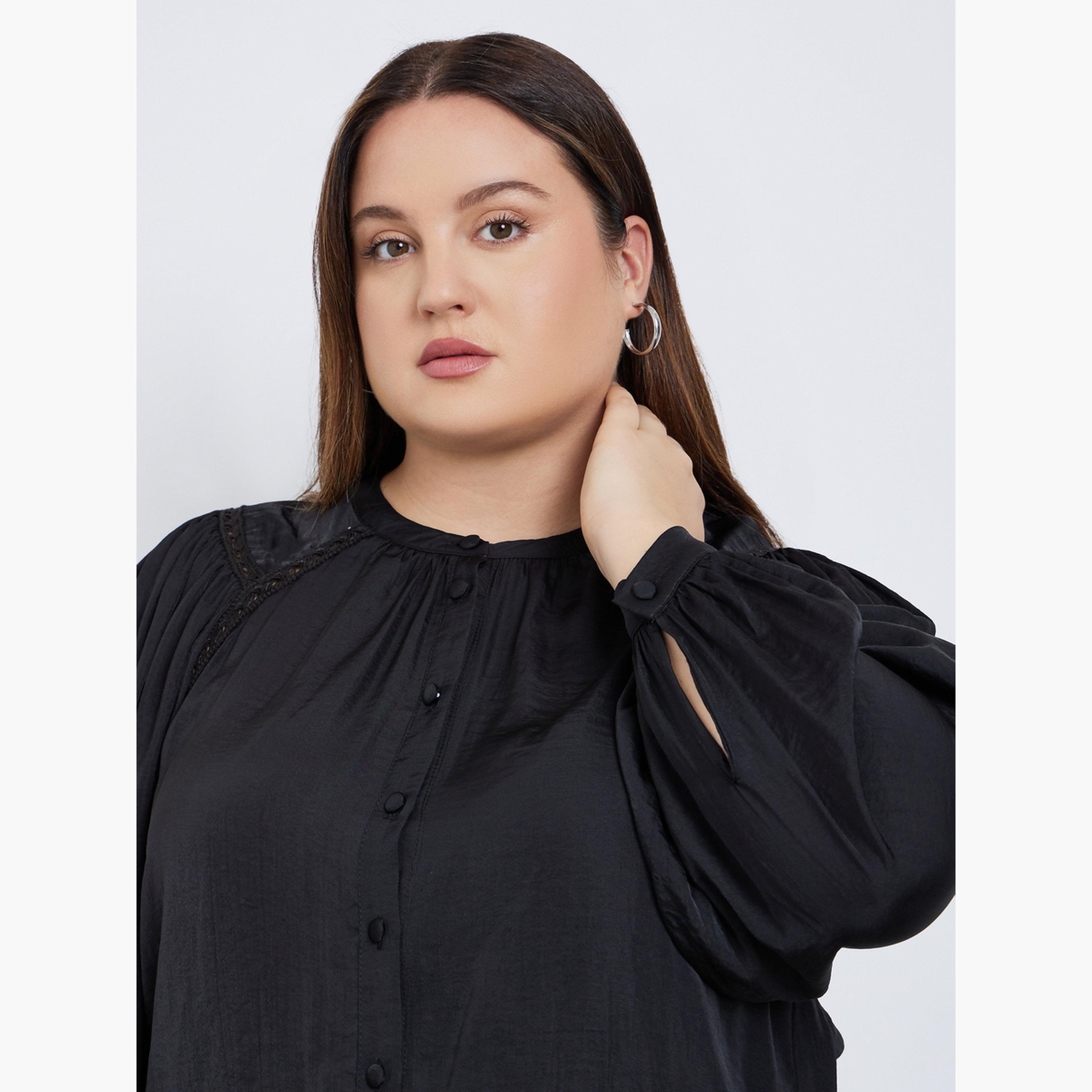 Styli Plus Size Black Long Sleeve Blouse-women-clothing-shirtsandblouses-blouses-image-4