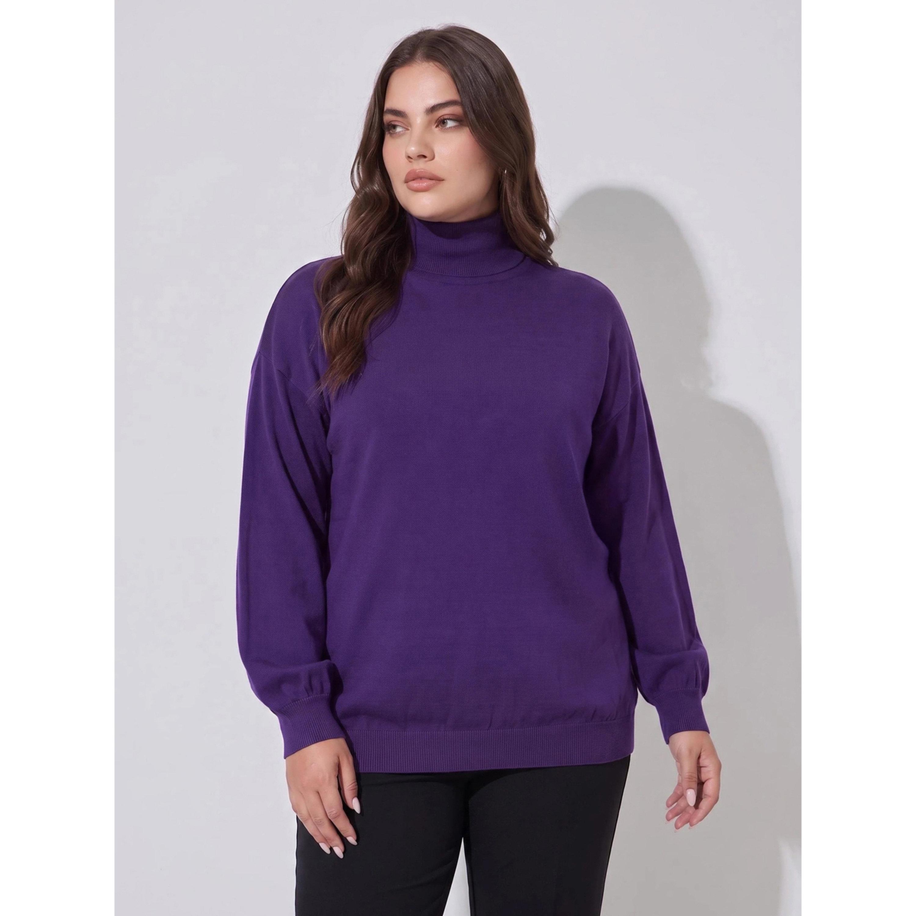 سويتر بمقاس كبير وياقة عالية أرجواني-women-winterwear-cardigansandjumpers-jumpers-image-1