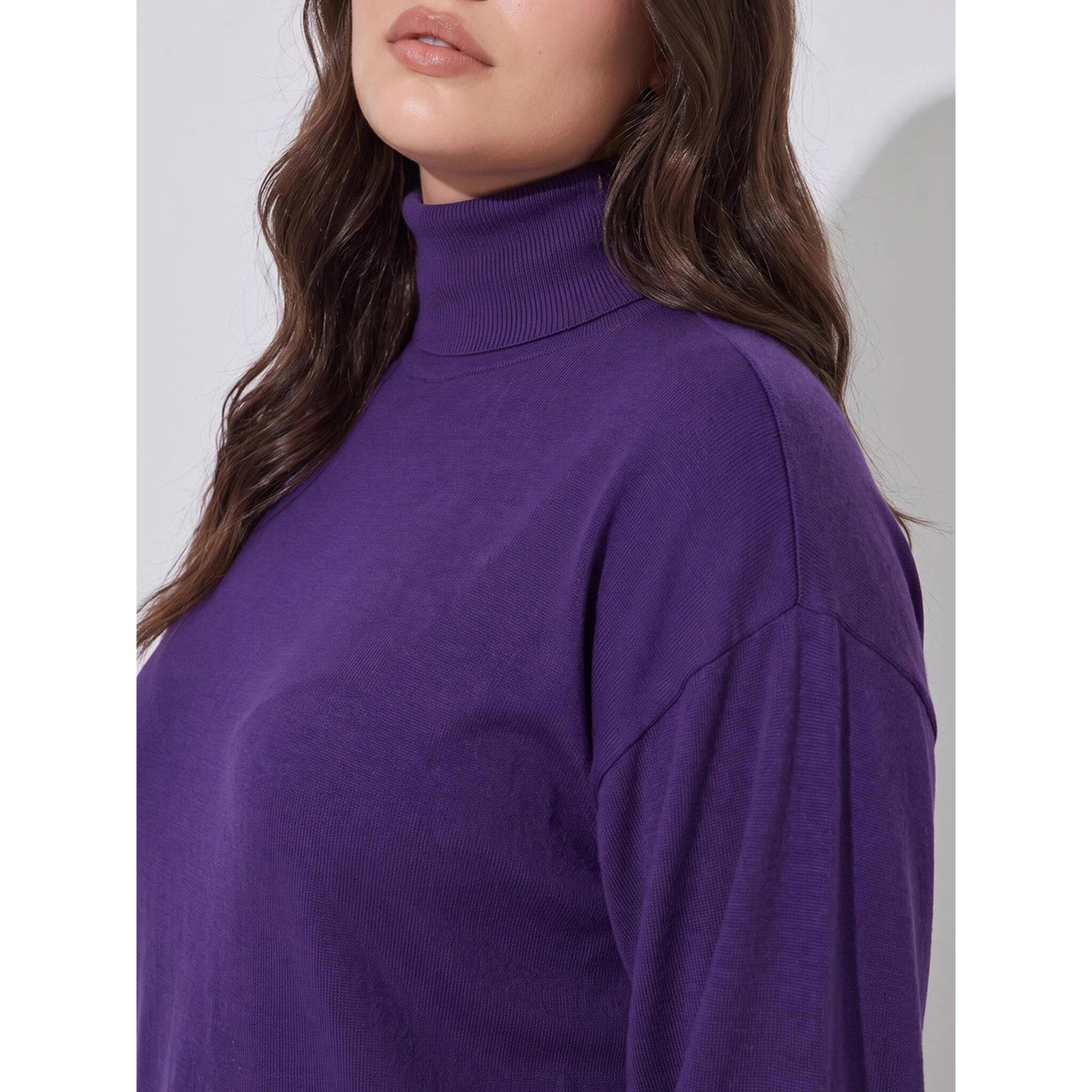 سويتر بمقاس كبير وياقة عالية أرجواني-women-winterwear-cardigansandjumpers-jumpers-image-4