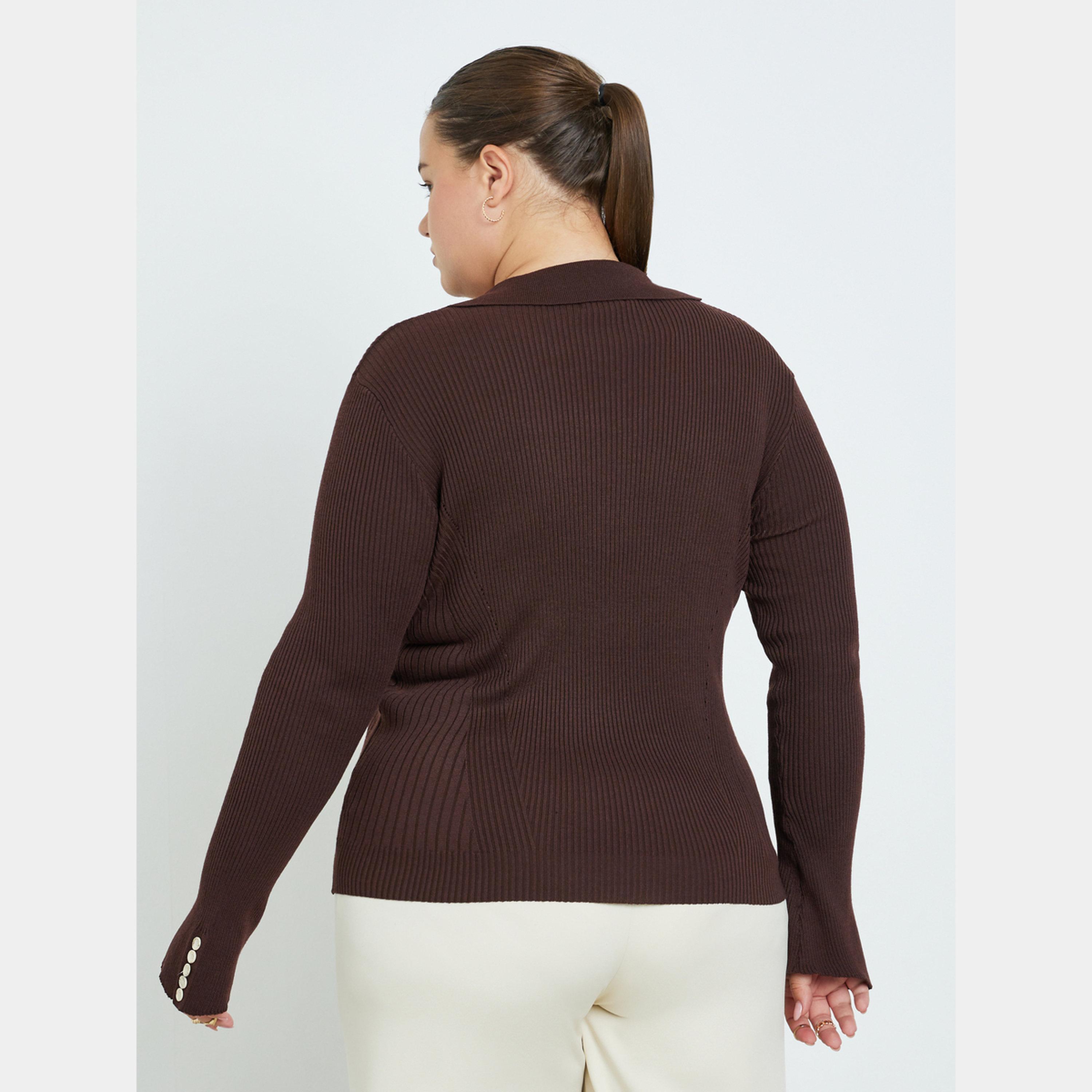 Styli Plus Size Brown Knitted Sweater-women-clothing-cardigansandjumpers-jumpers-image-4