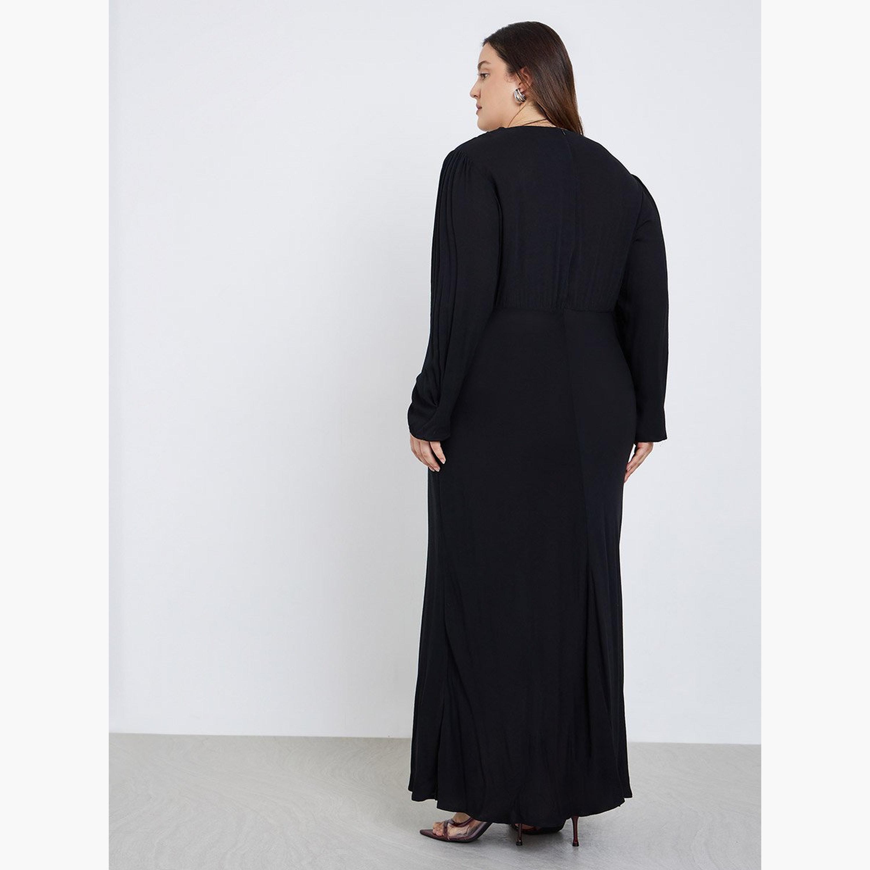 Styli Plus Size Black Column Maxi Dress-women-clothing-dresses-image-5