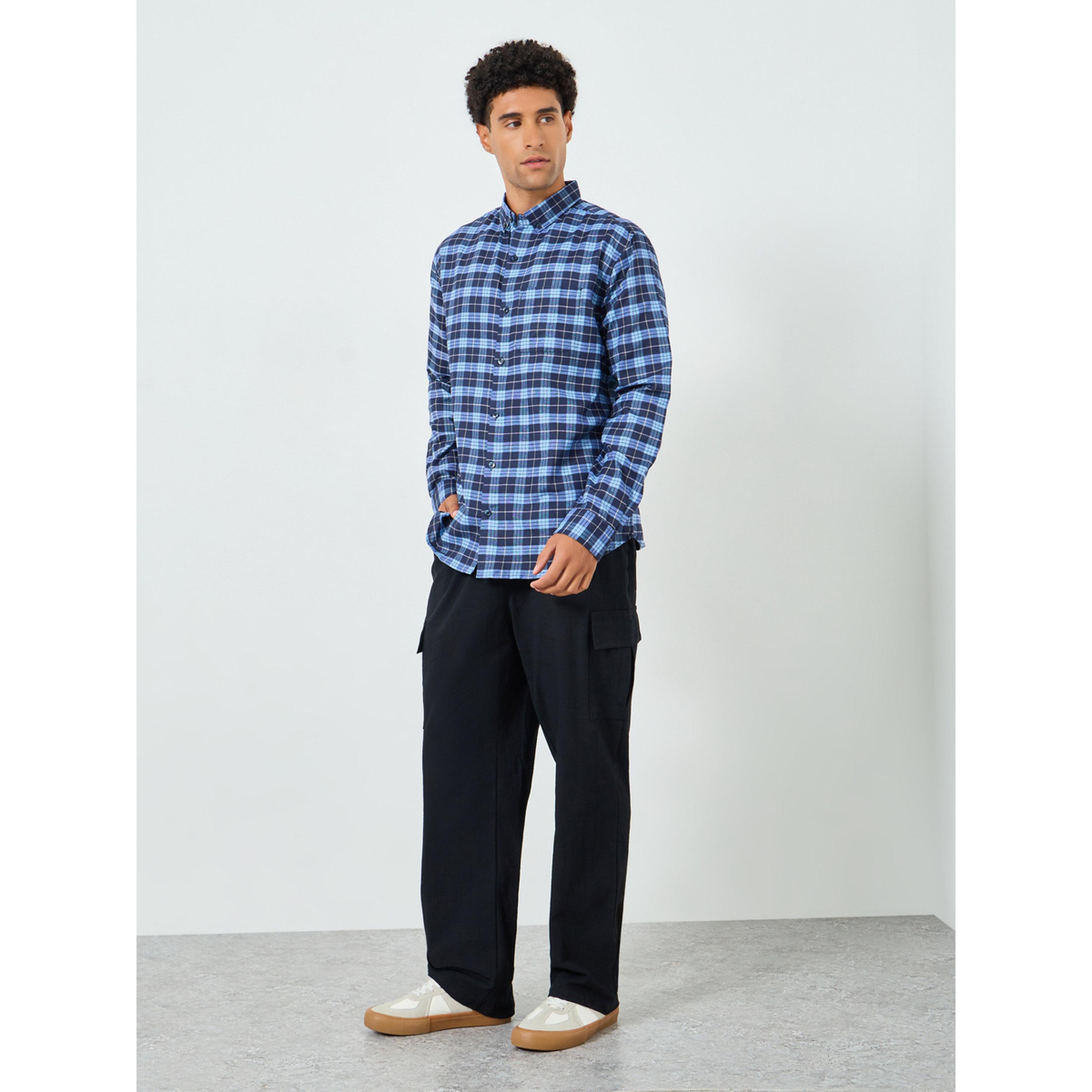 قميص بنقشة مربعات وقصة عادية للرجال-men-clothing-shirts-image-2