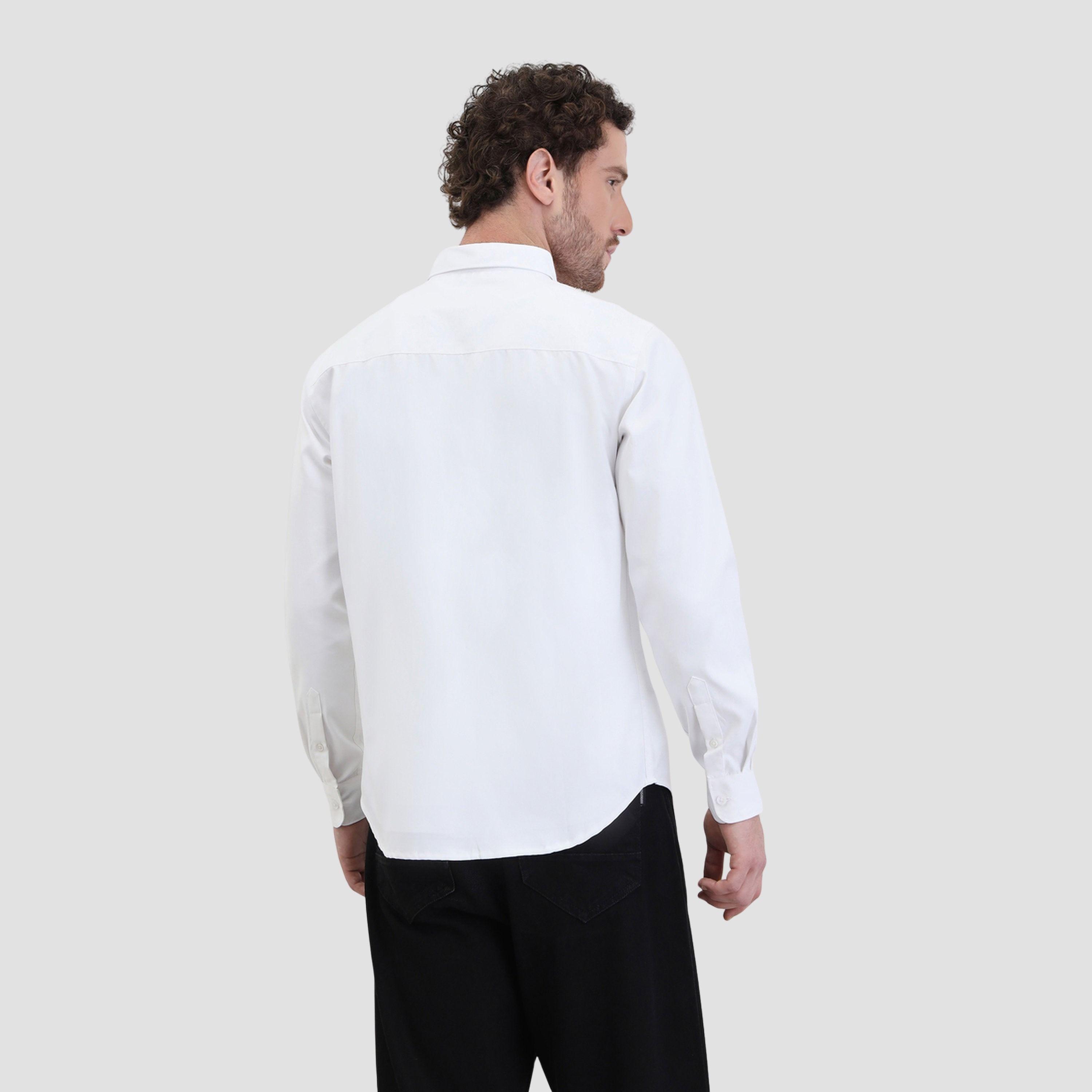 Styli Men Solid Oxford Regular Fit Spread Collar Shirt-men-clothing-shirts-image-5