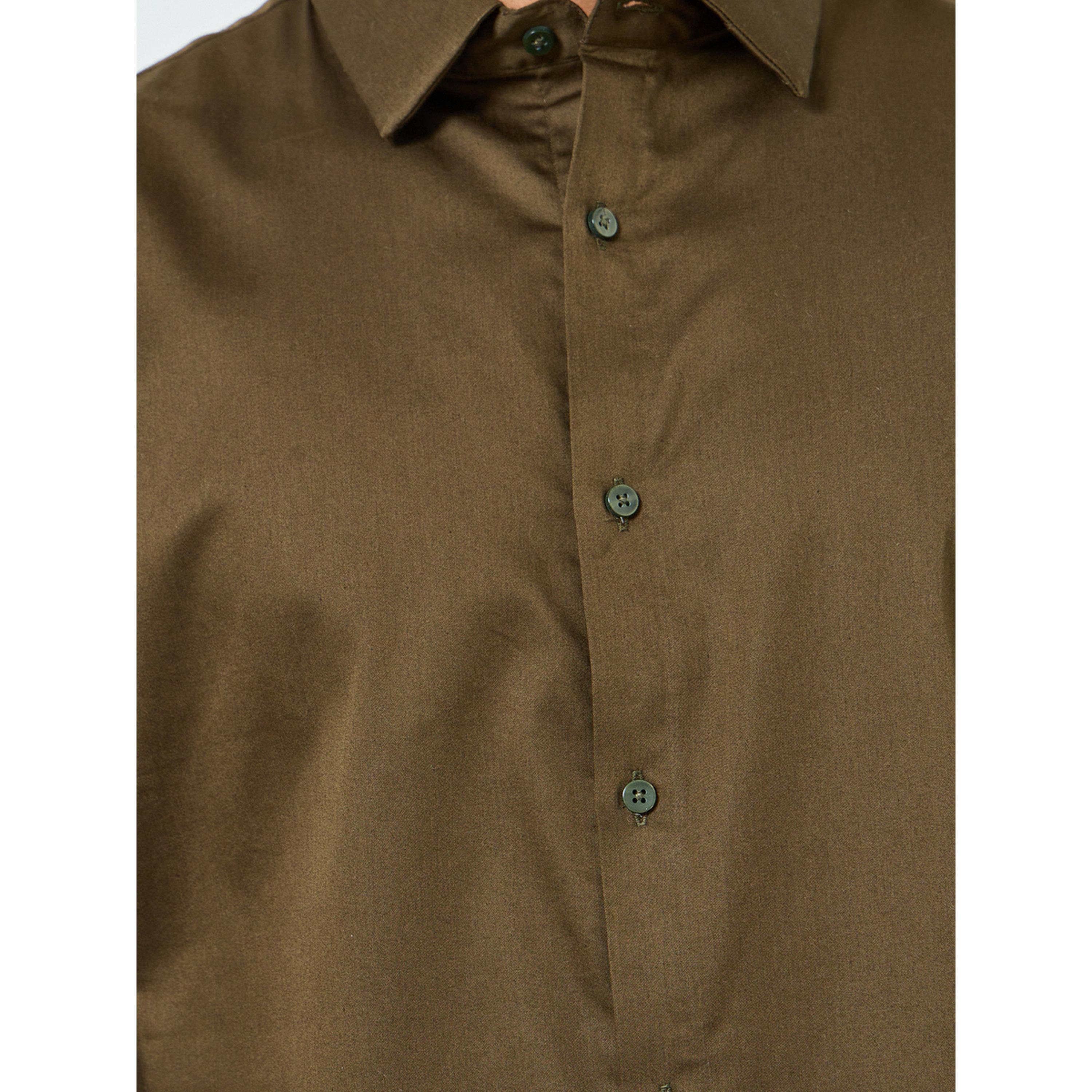 Styli Men Olive Cotton Lycra Slim Fit Full Sleeve Shirt-men-clothing-shirts-image-3