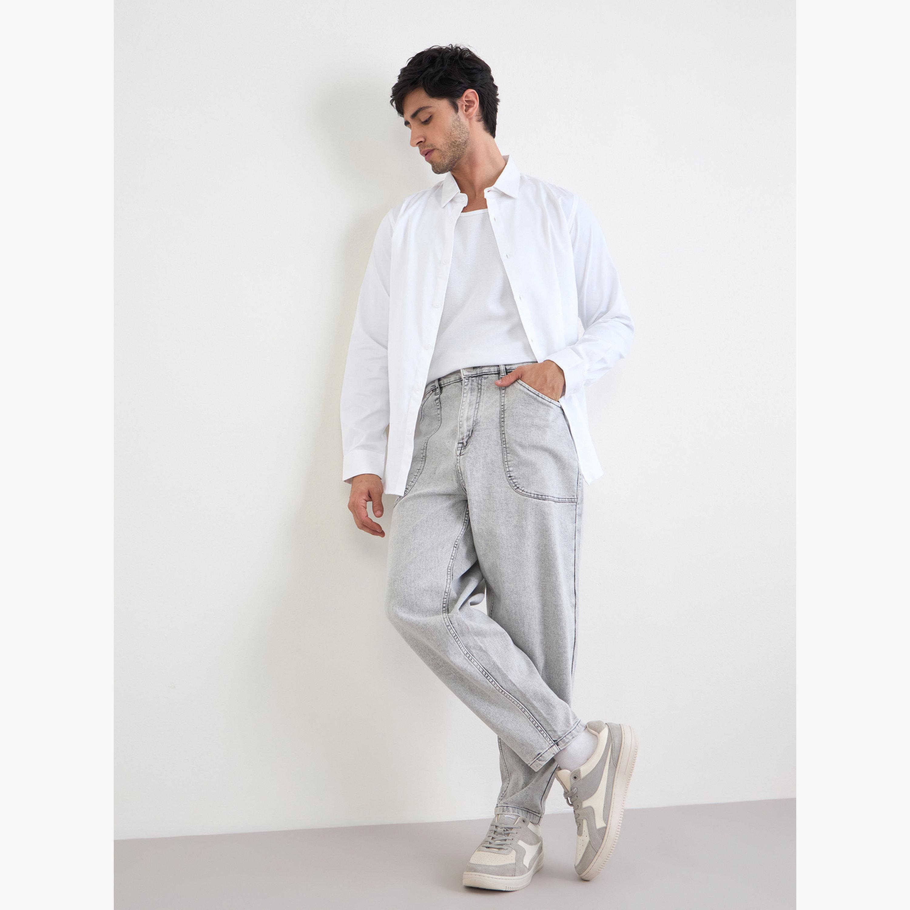 Styli Solid Cotton Lycra Slim Fit Shirt-men-clothing-shirts-image-2
