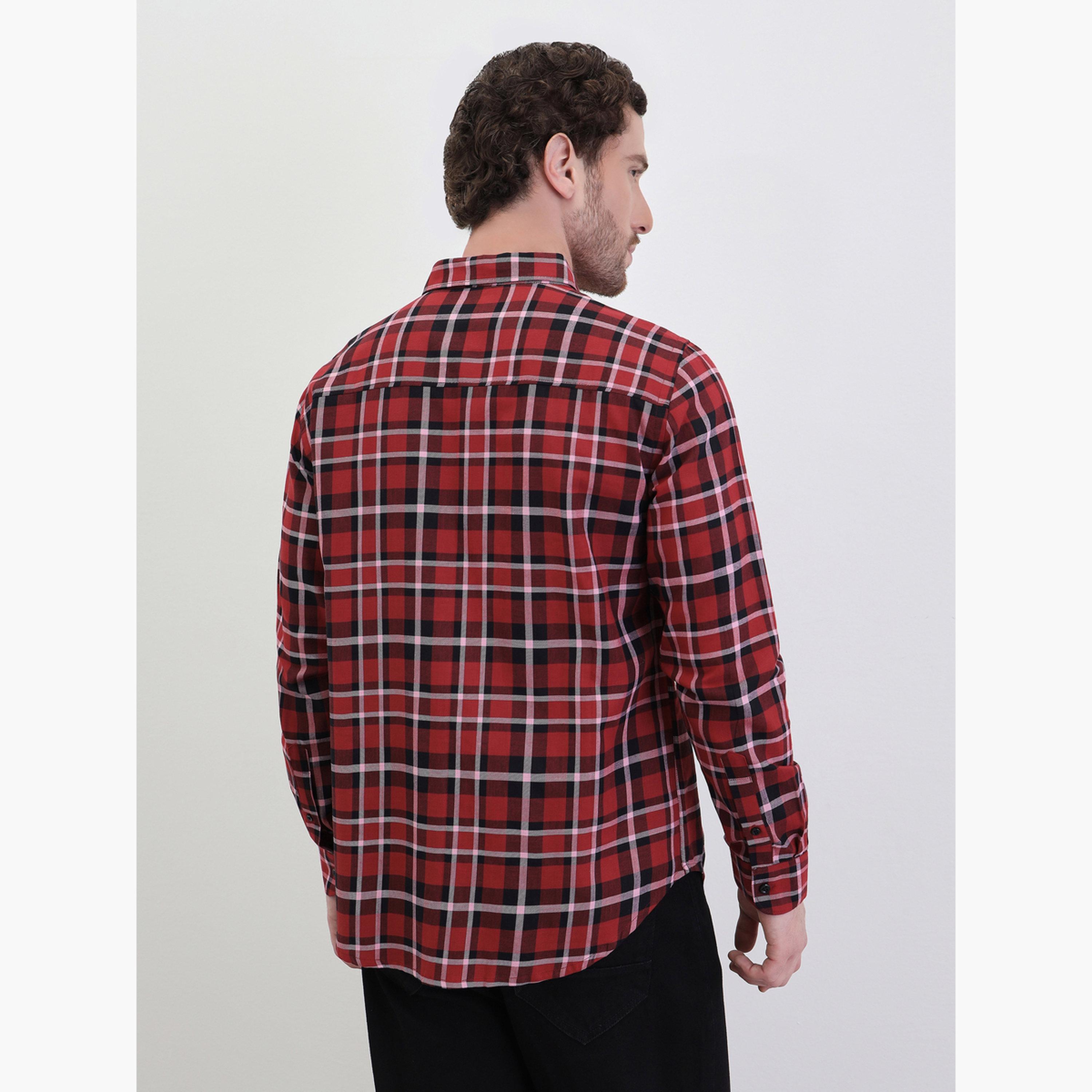 Styli Men Checked Regular Fit Long Sleeve Shirt-men-clothing-shirts-image-4