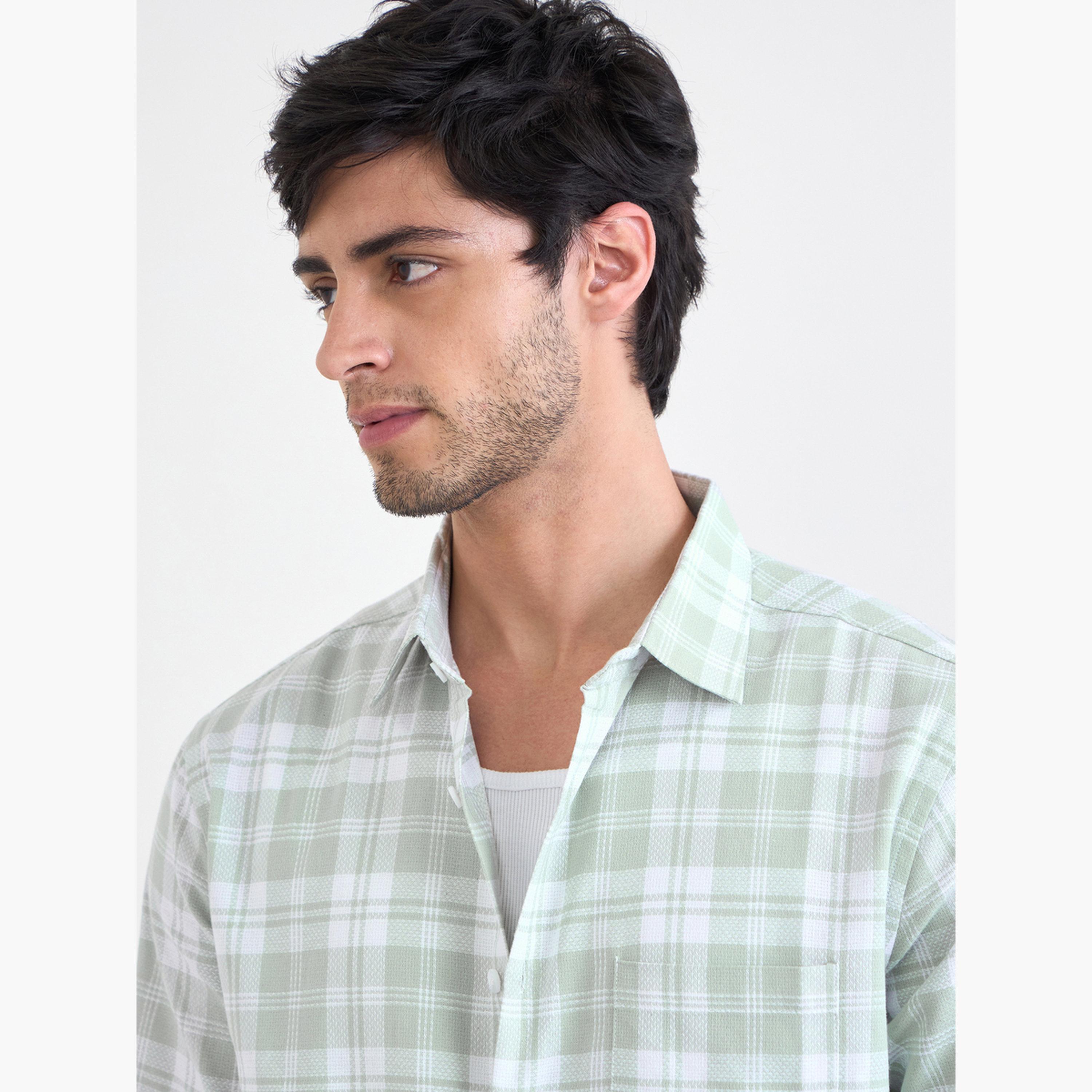 Styli Checked Regular Fit Long Sleeve Shirt-men-clothing-shirts-image-3