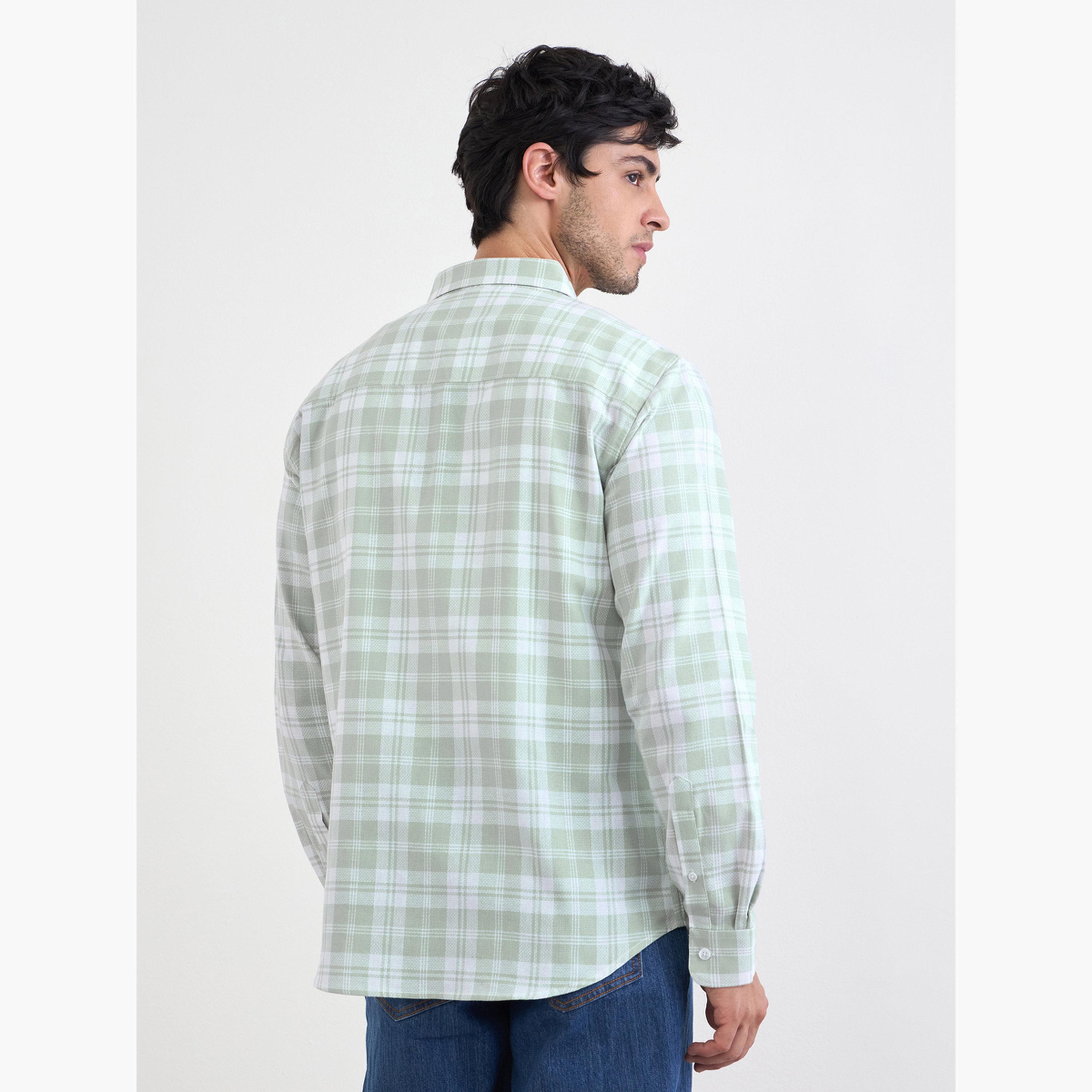 Styli Checked Regular Fit Long Sleeve Shirt-men-clothing-shirts-image-4