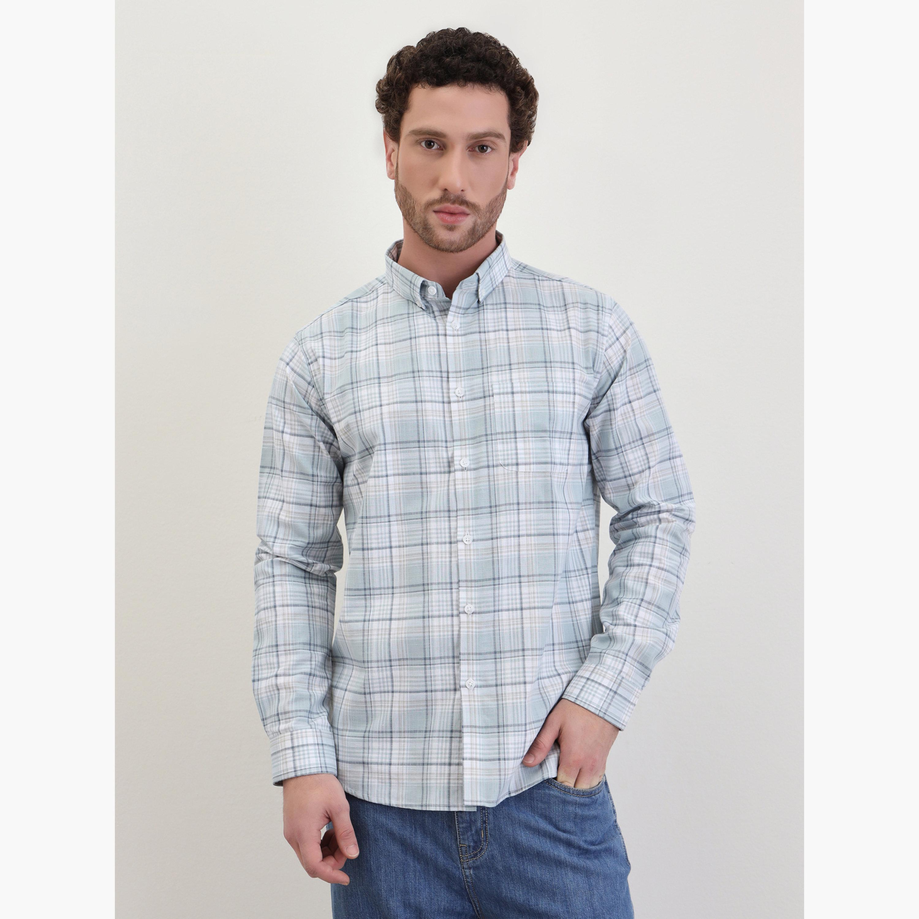 Styli Men Checked Regular Fit Long Sleeve Shirt-men-clothing-shirts-image-1