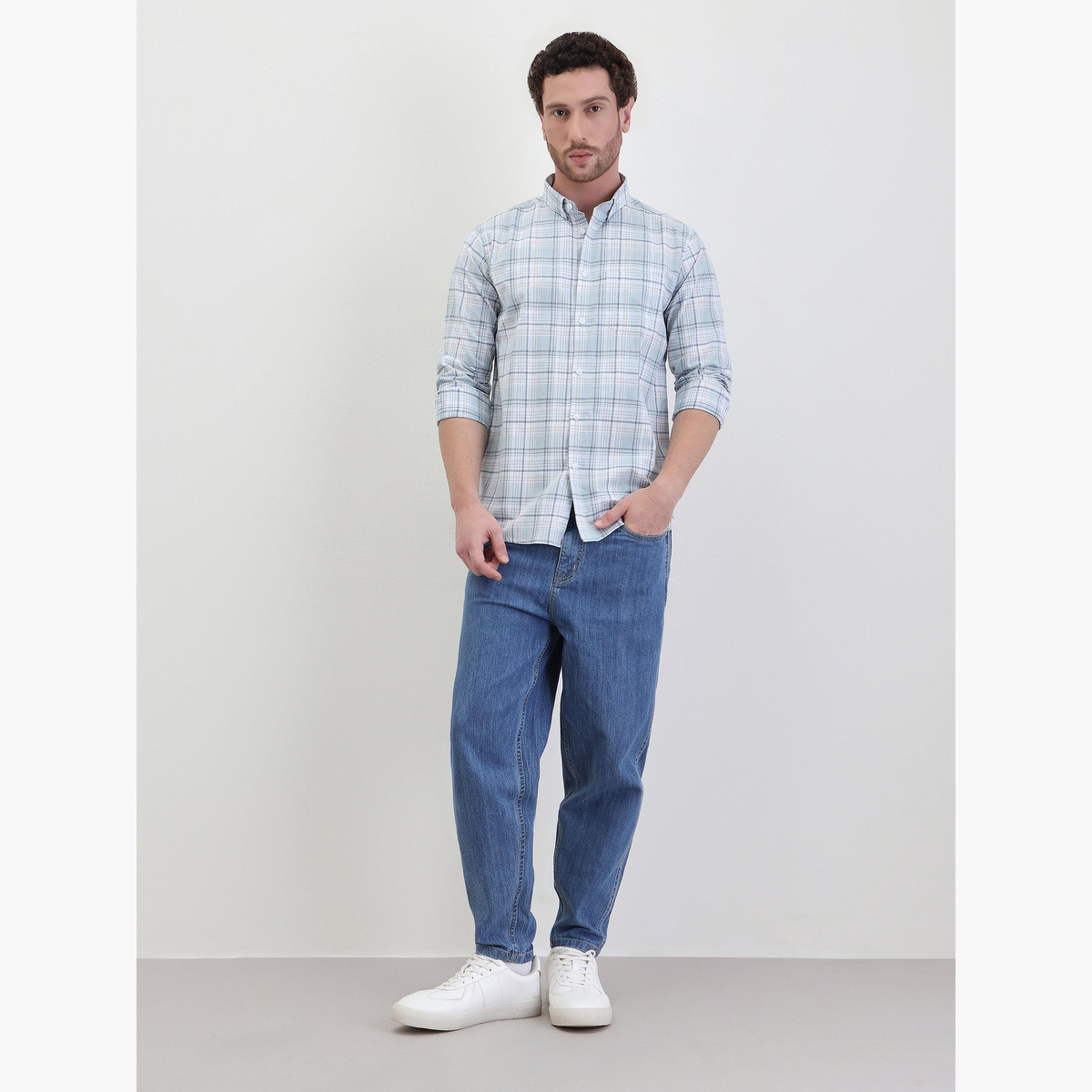 Styli Men Checked Regular Fit Long Sleeve Shirt-men-clothing-shirts-image-2