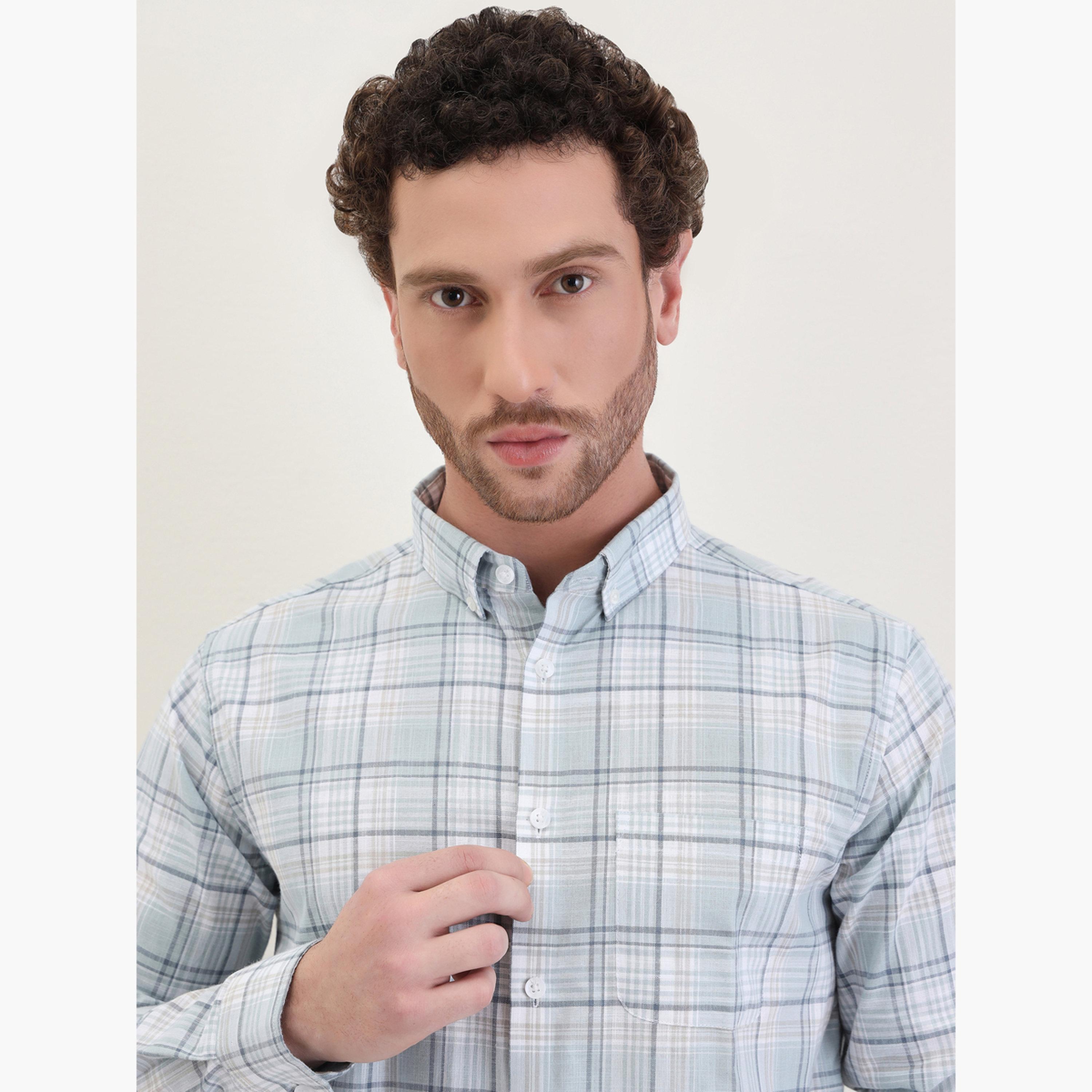 Styli Men Checked Regular Fit Long Sleeve Shirt-men-clothing-shirts-image-3
