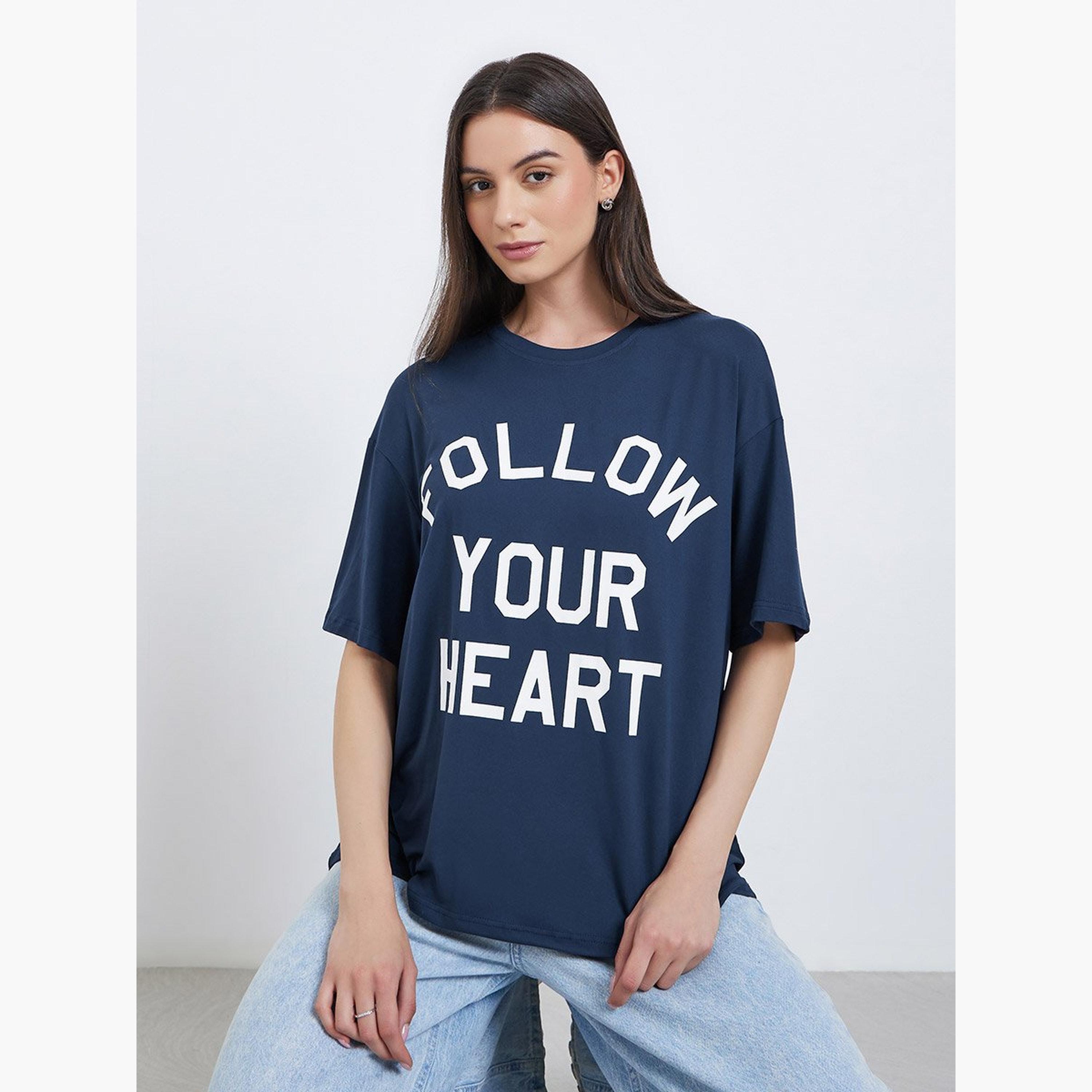 Take Two Slogan Print Oversized T-Shirt-women-clothing-tshirts-image-1