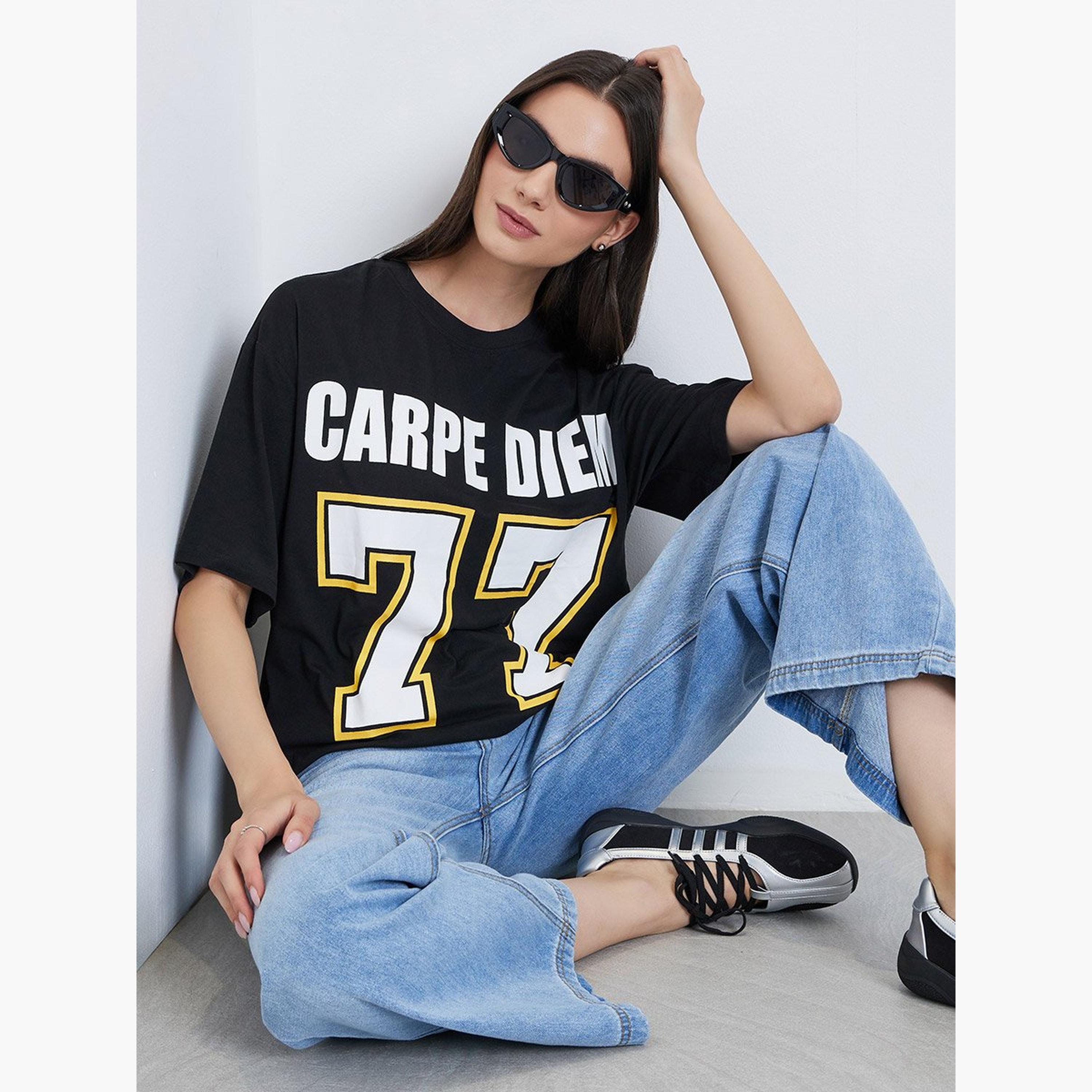Take Two Black Oversized Graphic Print T-Shirt-women-clothing-tshirts-image-2