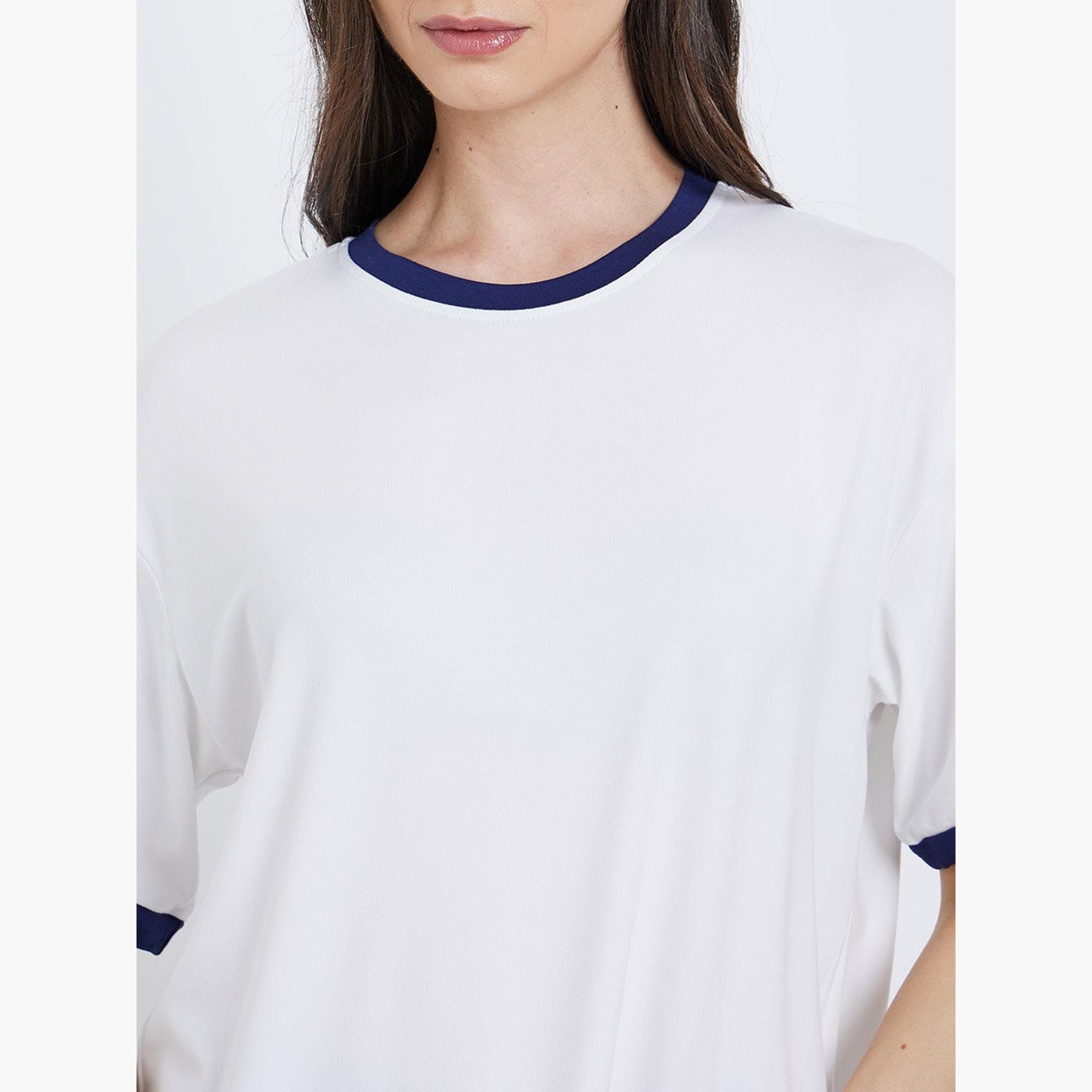 Take Two Contrast Trim Short Sleeve Oversized T-Shirt-women-clothing-tshirts-image-3