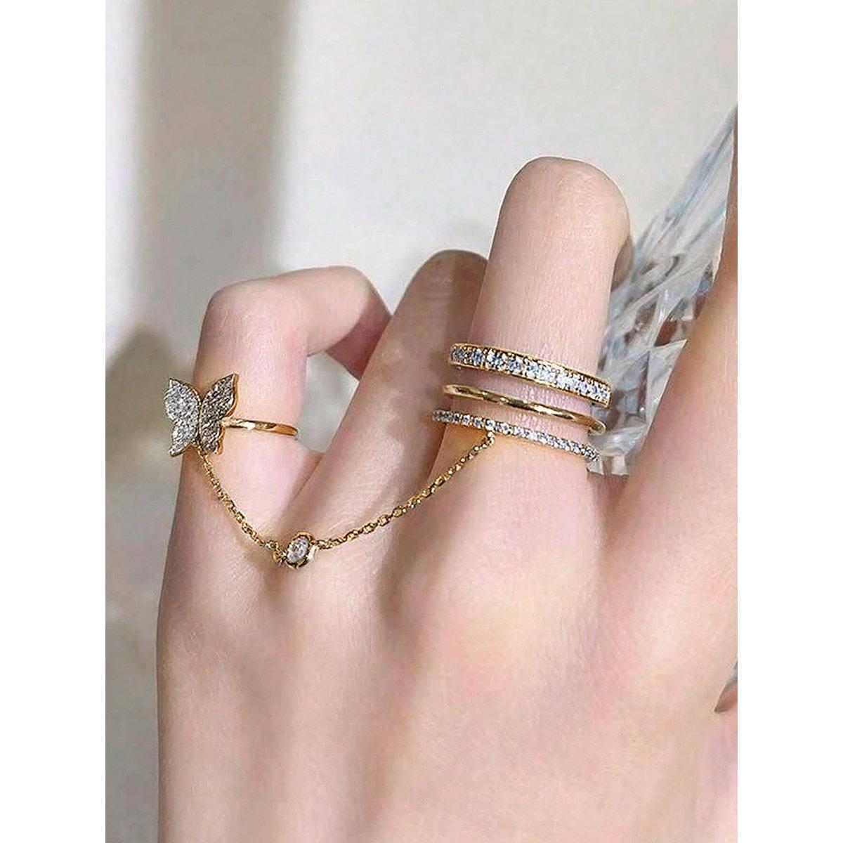 Take Two Embellished Rings with Butterfly Chain Detail-women-watchesandjewellery-jewellery-rings-image-3