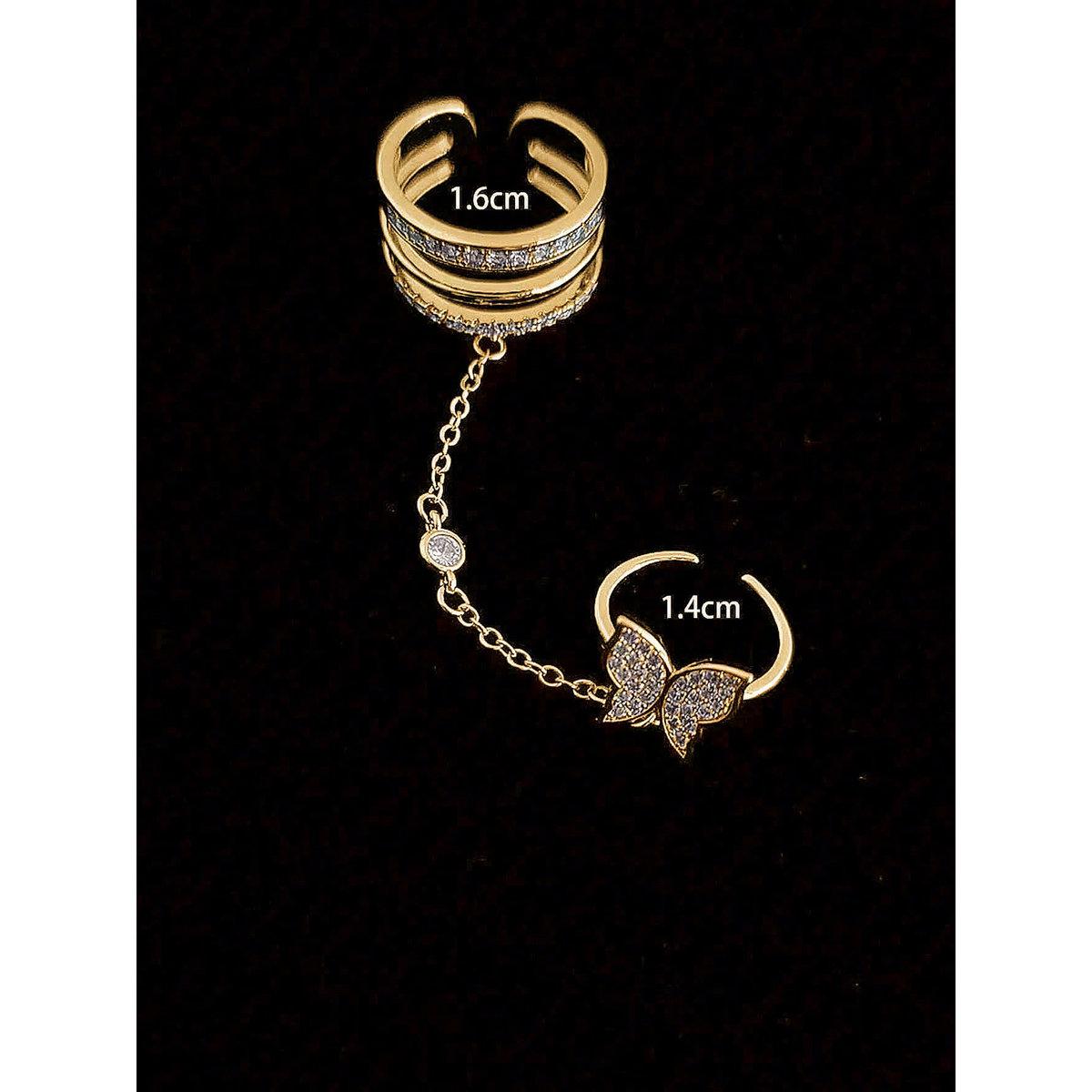 خاتم مُنمق بتفاصيل فراشة مع سلسلة-women-watchesandjewellery-jewellery-rings-image-4
