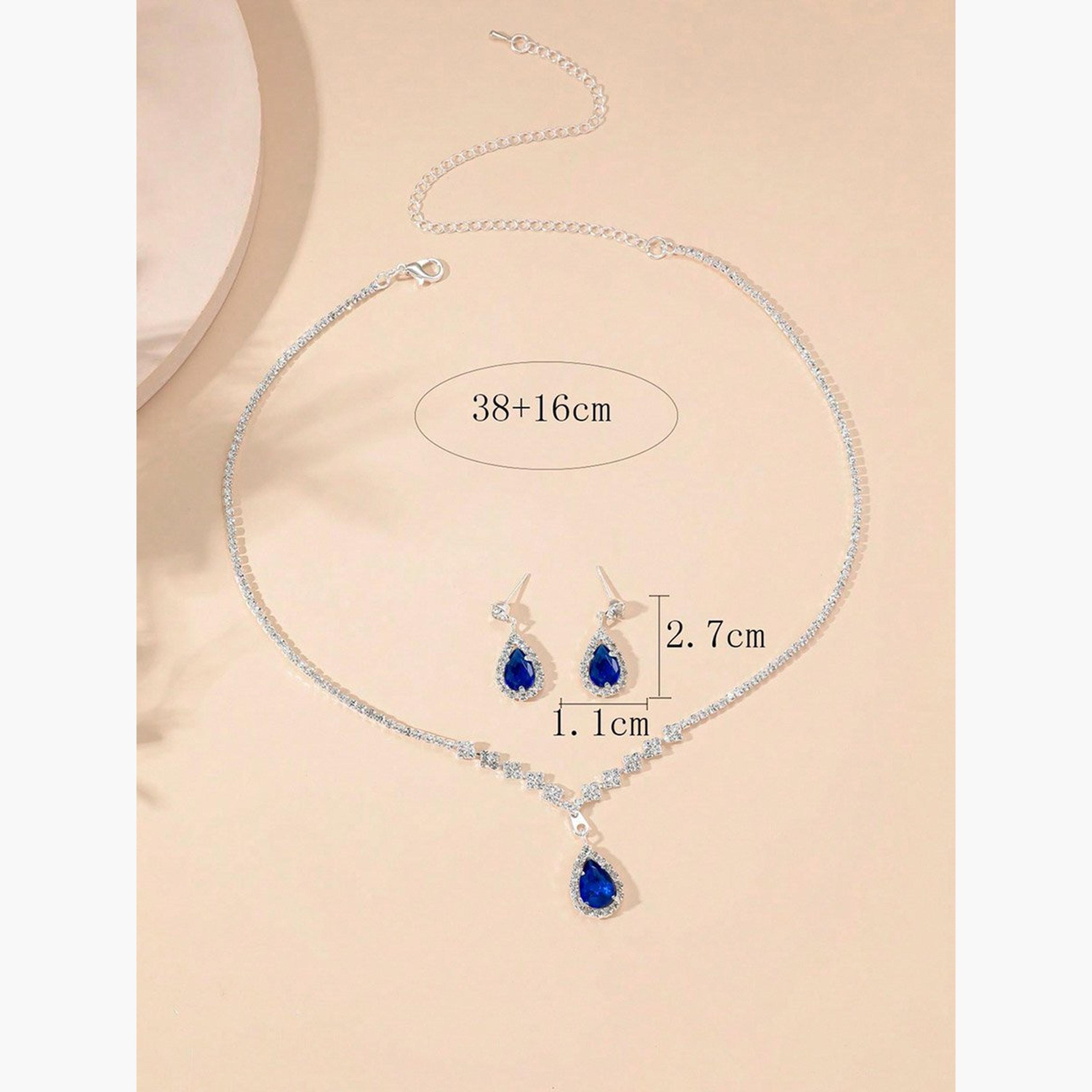 قلادة بتفاصيل مُنمقة مع أقراط-women-watchesandjewellery-jewellery-jewellerysets-image-2
