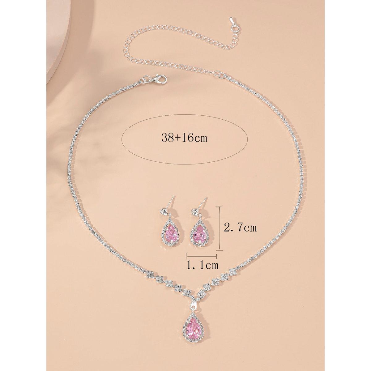 Take Two Embellished Necklace with Rhinestone Drop and Earrings Set-women-watchesandjewellery-jewellery-jewellerysets-image-3
