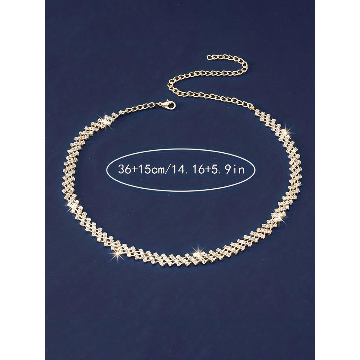 Take Two Gold Embellished Link Necklace-women-watchesandjewellery-jewellery-necklacesandpendants-image-2