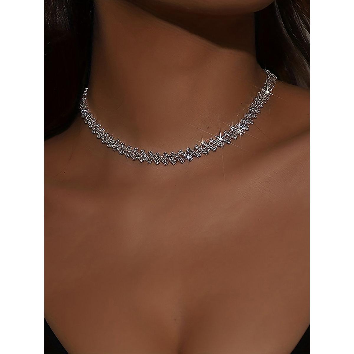 Take Two Silver Embellished Link Necklace-women-watchesandjewellery-jewellery-necklacesandpendants-image-1