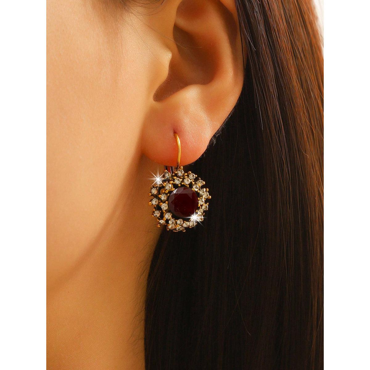 Take Two Embellished Huggie Earrings-women-watchesandjewellery-jewellery-earrings-image-4