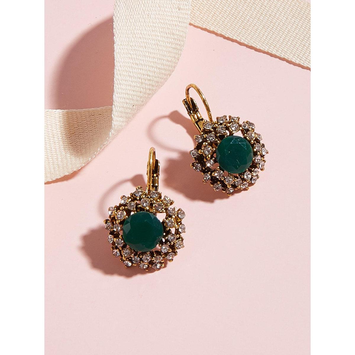 Take Two Embellished Huggie Earrings-women-watchesandjewellery-jewellery-earrings-image-3