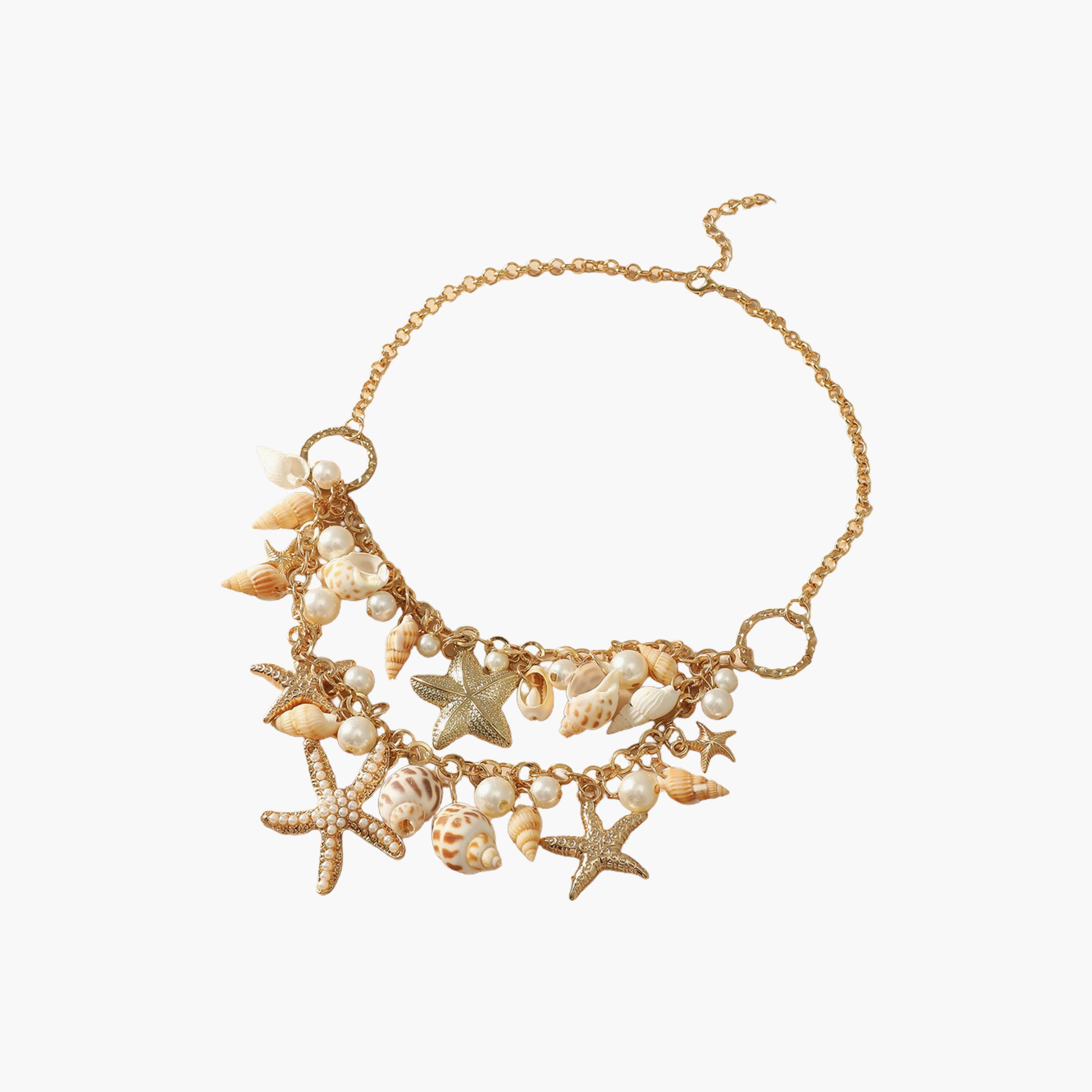 Take Two Sea Theme Necklace with Faux Pearl and Shell-women-watchesandjewellery-jewellery-necklacesandpendants-image-1