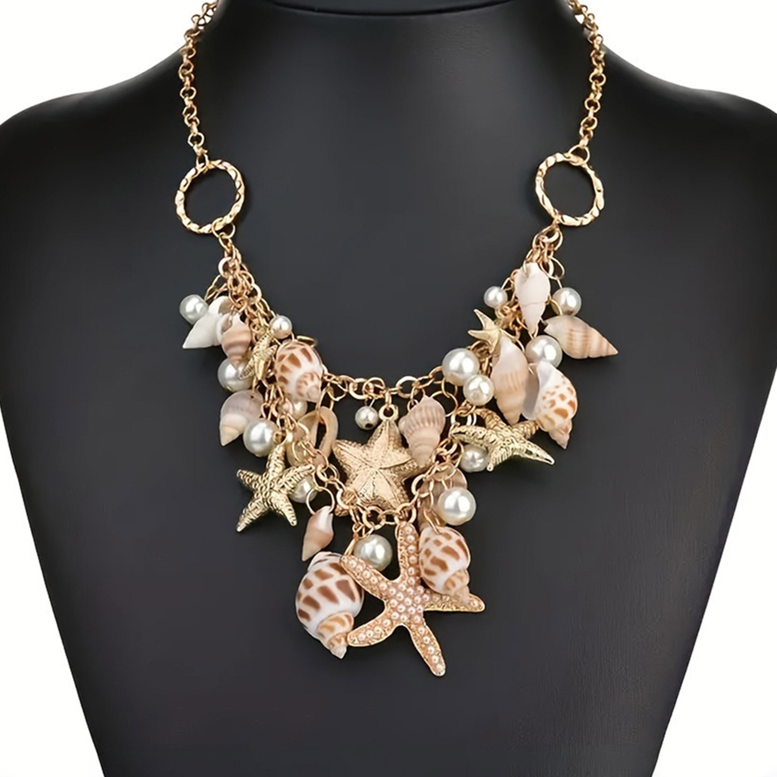 Take Two Sea Theme Necklace with Faux Pearl and Shell-women-watchesandjewellery-jewellery-necklacesandpendants-image-3