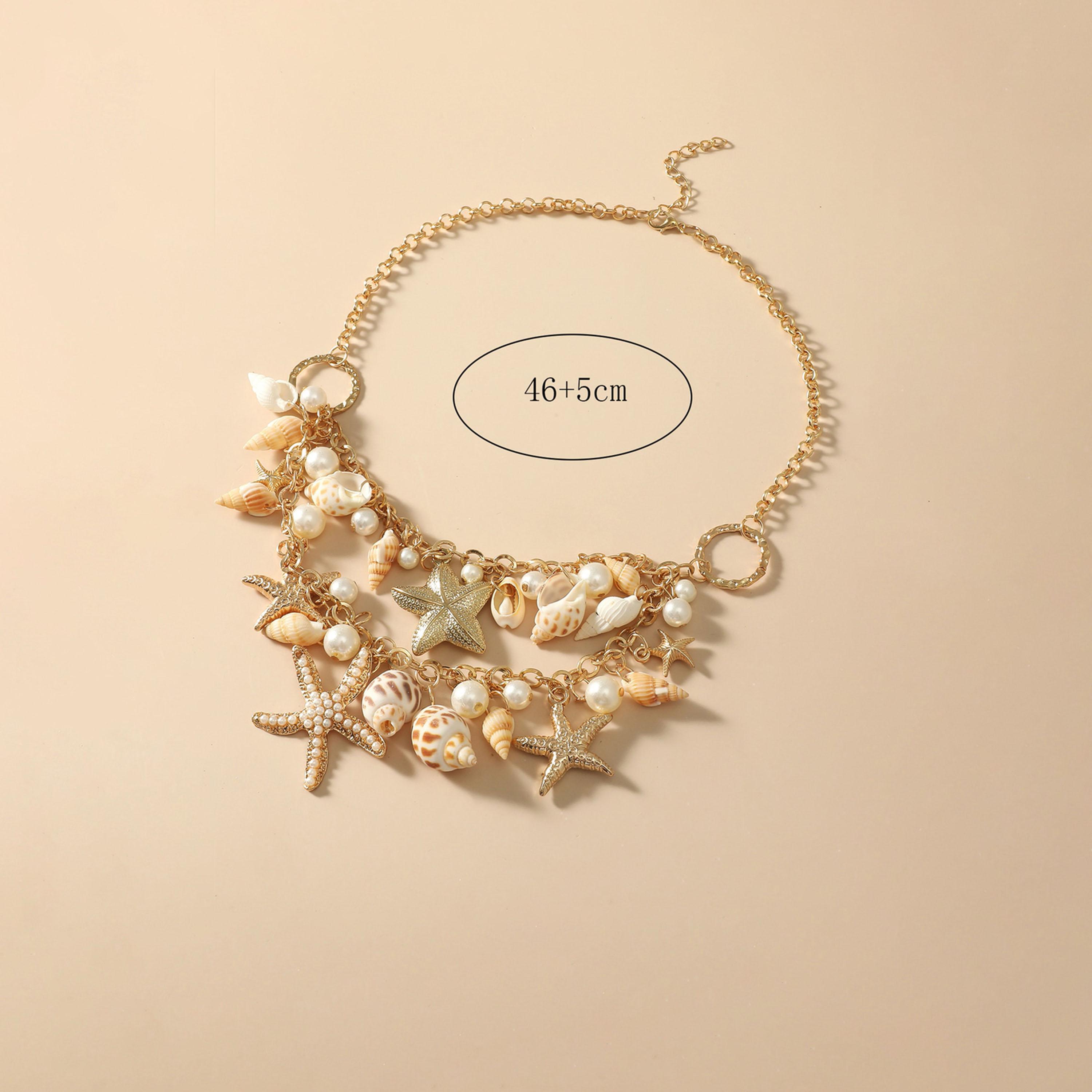 Take Two Sea Theme Necklace with Faux Pearl and Shell-women-watchesandjewellery-jewellery-necklacesandpendants-image-4