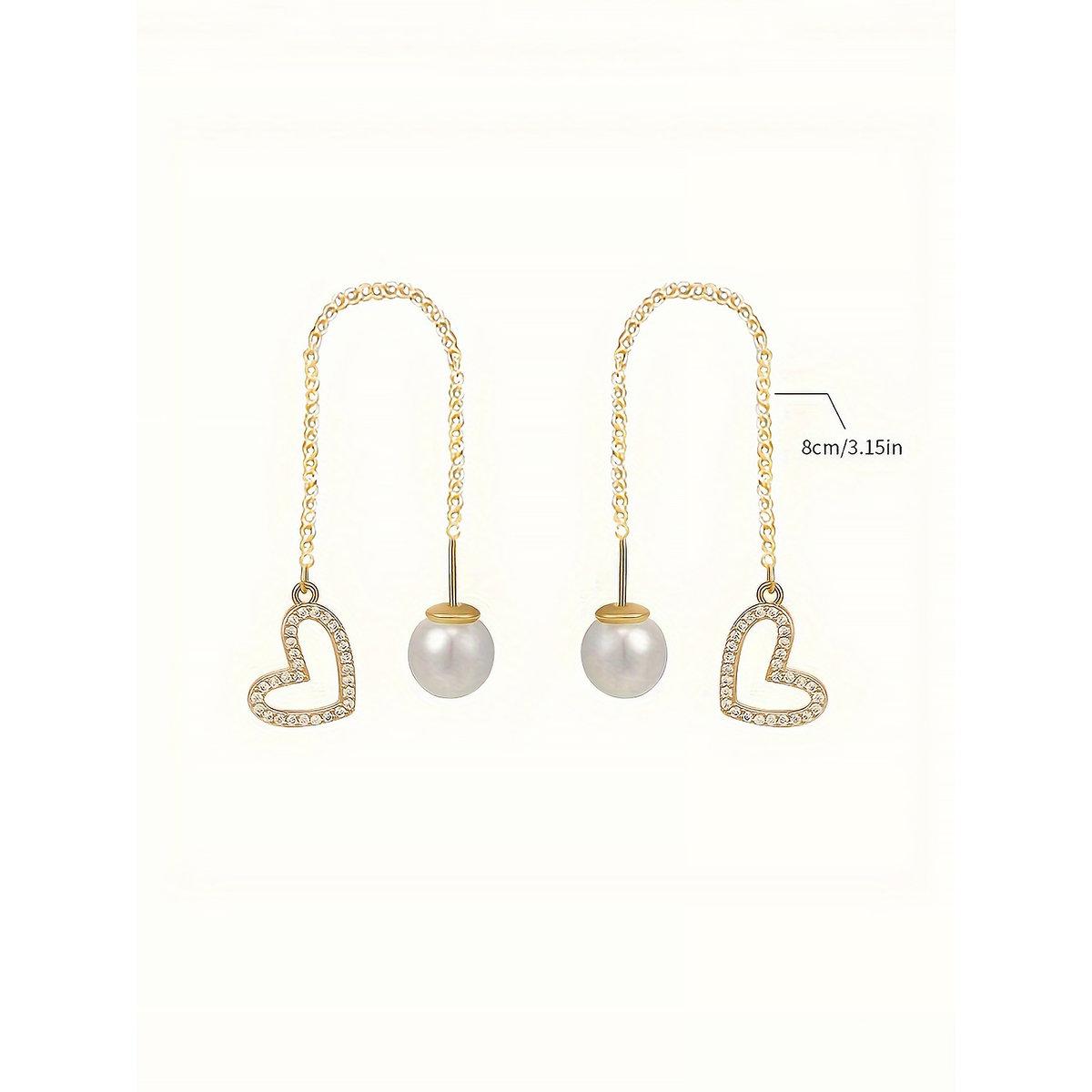 Take Two Pearl Heart Dangle Threader Earrings-women-watchesandjewellery-jewellery-earrings-image-5