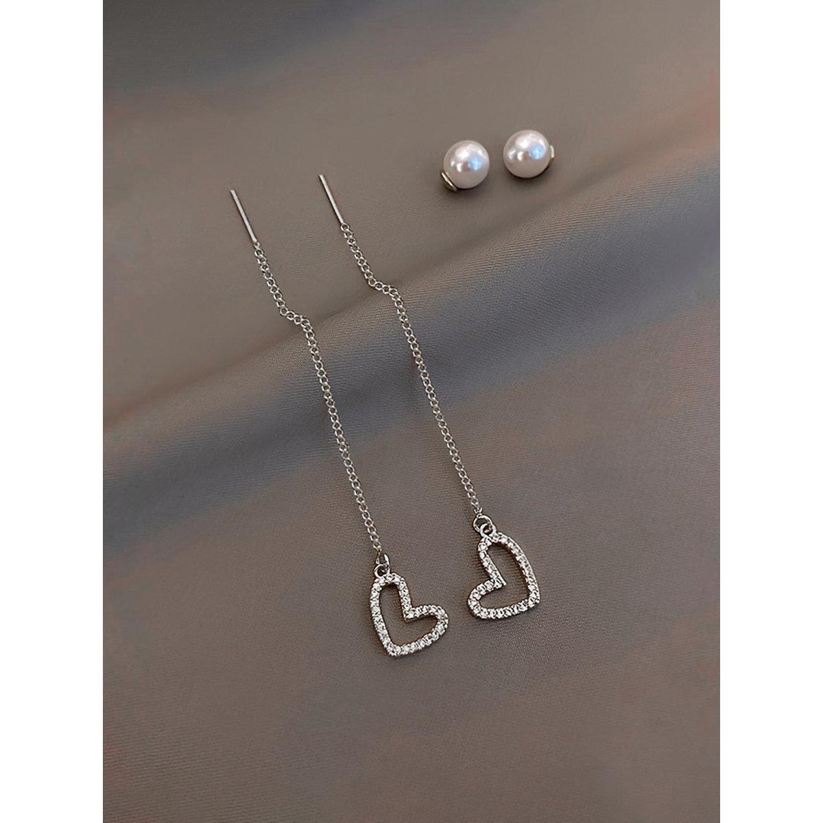 Take Two Pearl Heart Dangle Threader Earrings-women-watchesandjewellery-jewellery-earrings-image-3