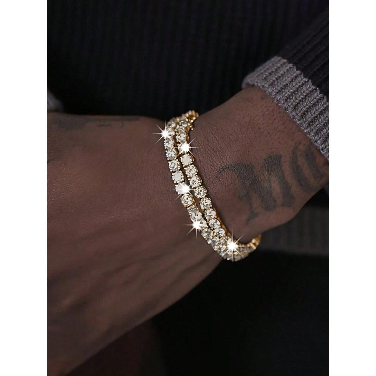 مجموعة من 2 - سوار تنس بتفاصيل مُنمقة-women-watchesandjewellery-jewellery-banglesandbracelets-image-1