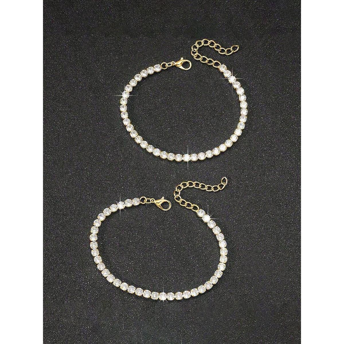 مجموعة من 2 - سوار تنس بتفاصيل مُنمقة-women-watchesandjewellery-jewellery-banglesandbracelets-image-3