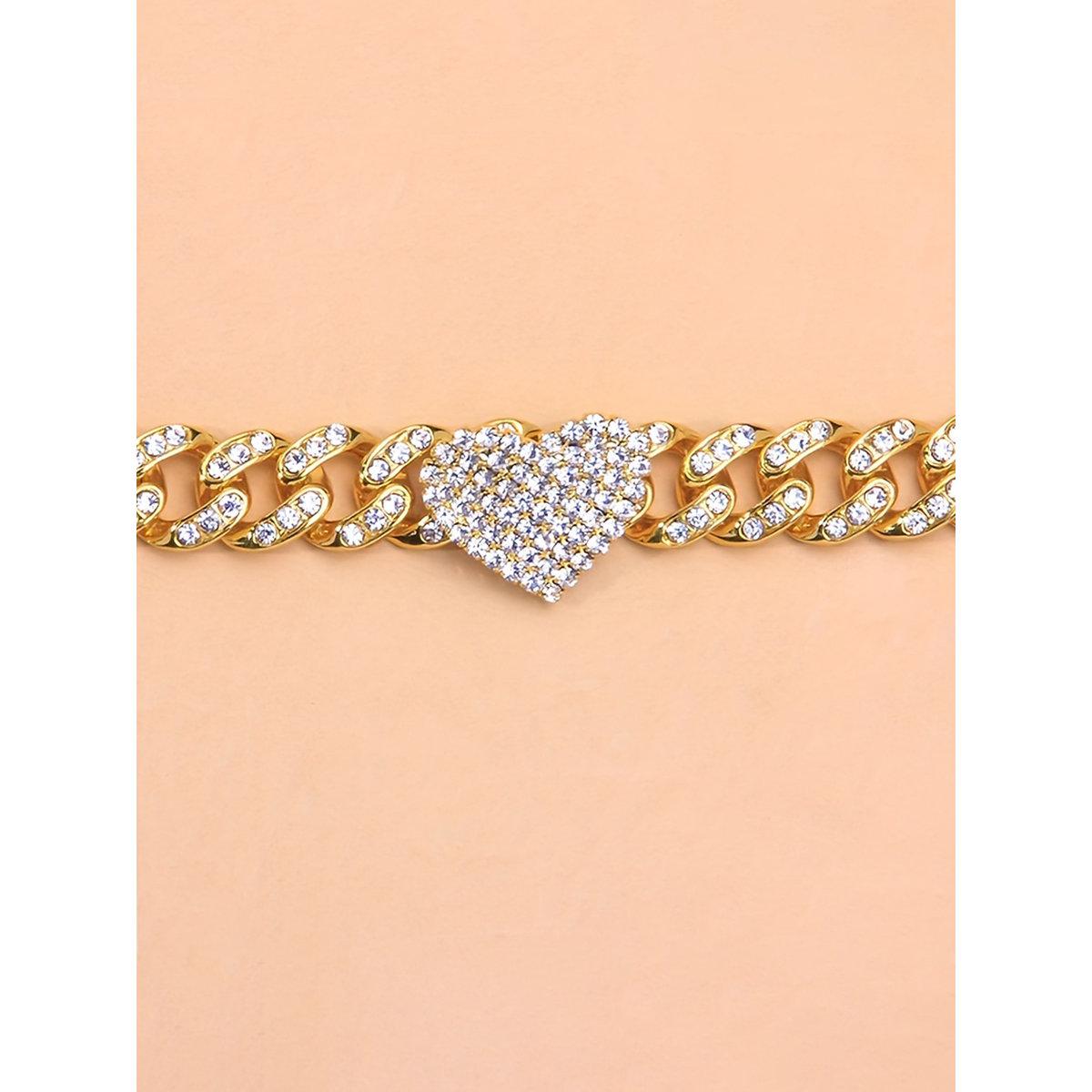 Take Two Embellished Chain with Heart Detail Anklet-women-watchesandjewellery-jewellery-anklets-image-3