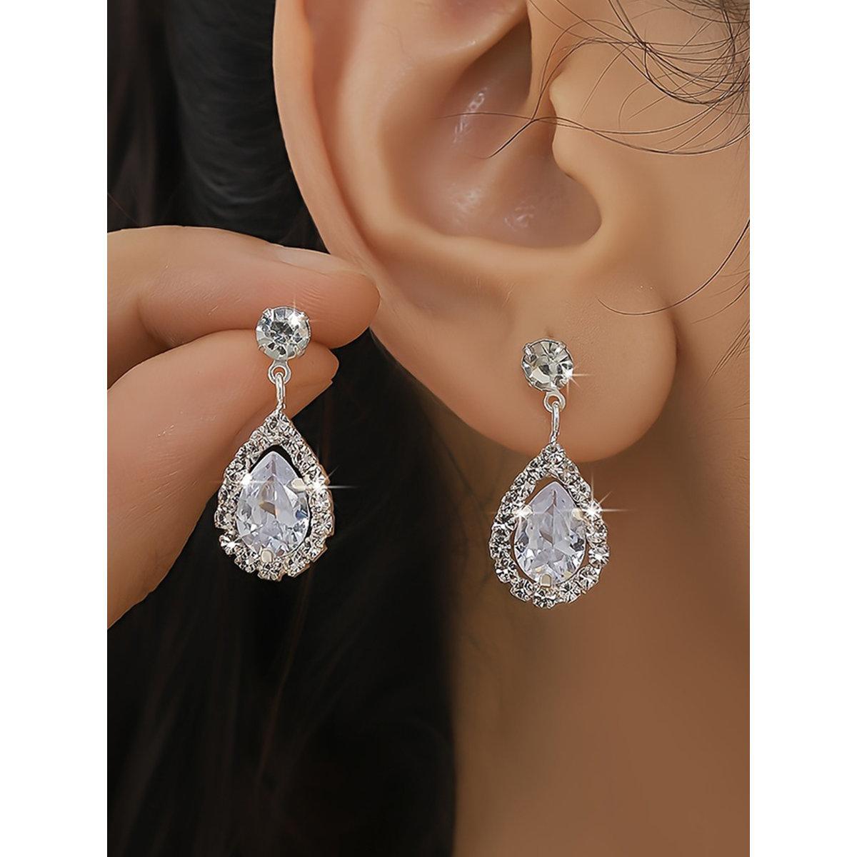 Take Two Embellished Rhinestone Drop Earrings-women-watchesandjewellery-jewellery-earrings-image-1
