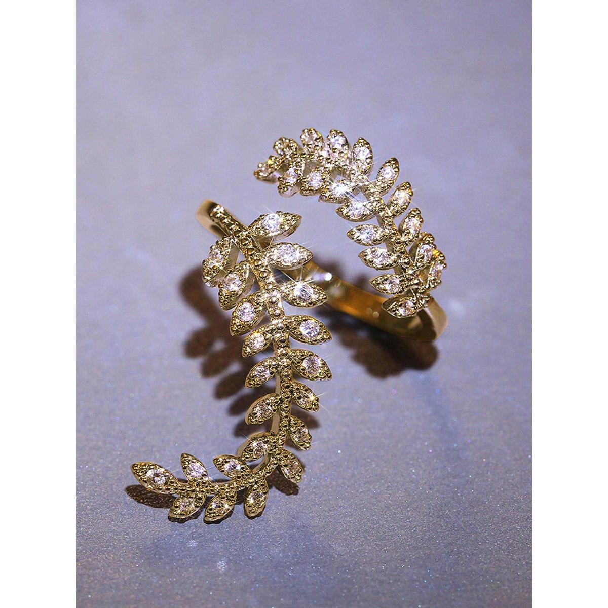 Take Two Leaf Shape Adjustable Ring-women-watchesandjewellery-jewellery-rings-image-2