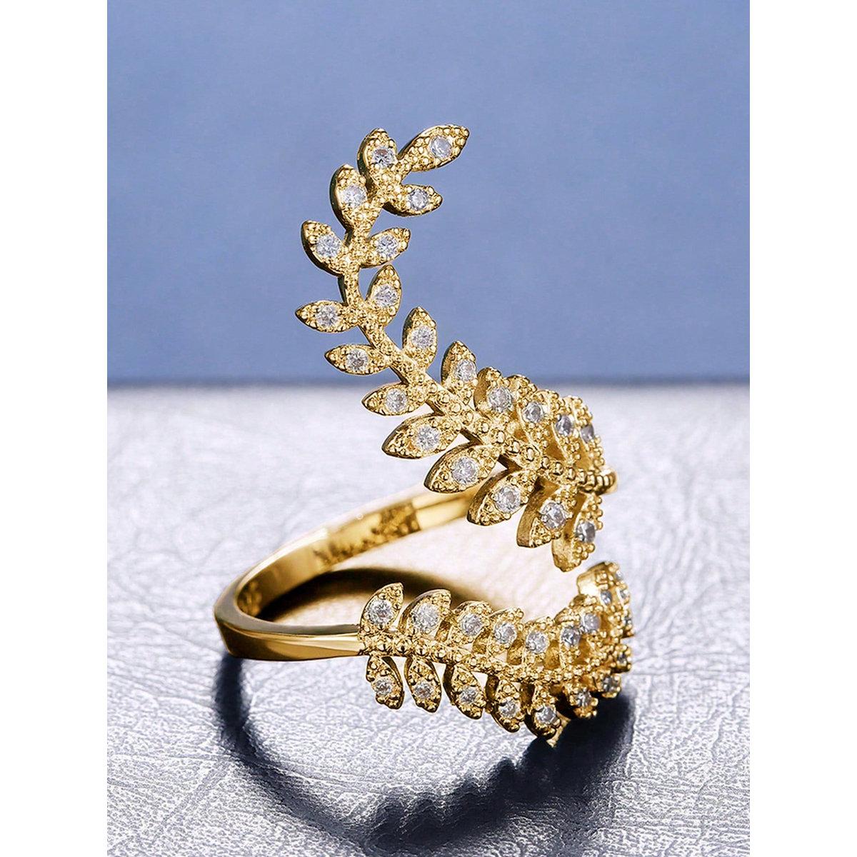 خاتم بنمط ورقة شجر مُرصعة-women-watchesandjewellery-jewellery-rings-image-4