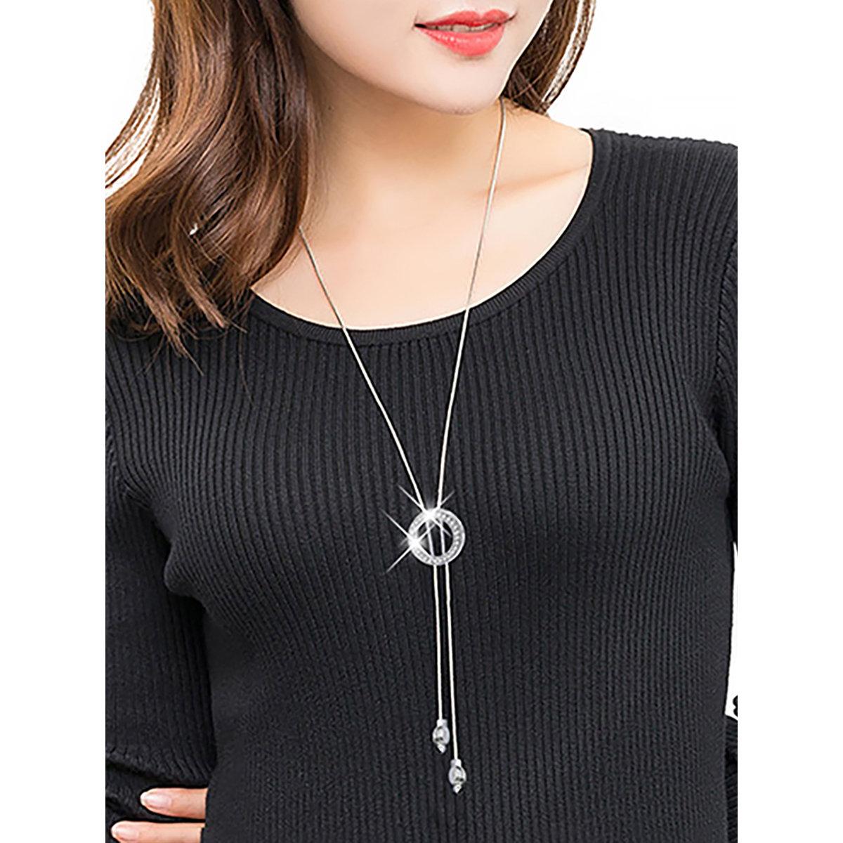 Take Two Embellished Circle Drop Necklace-women-watchesandjewellery-jewellery-necklacesandpendants-image-3