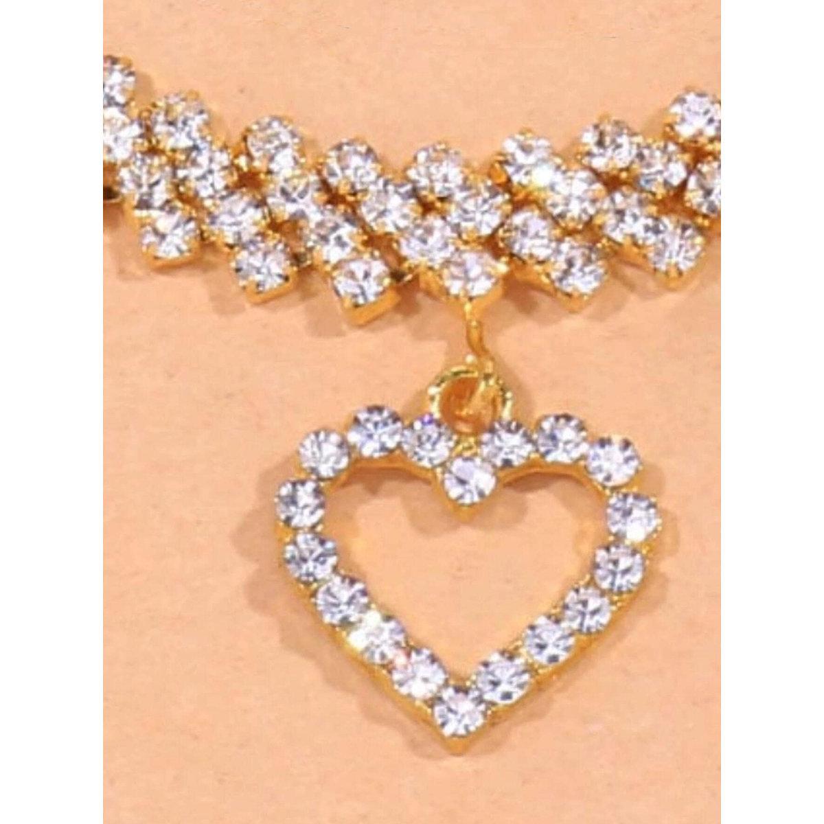 Take Two Embellished Anklet with Heart Drop-women-watchesandjewellery-jewellery-anklets-image-5