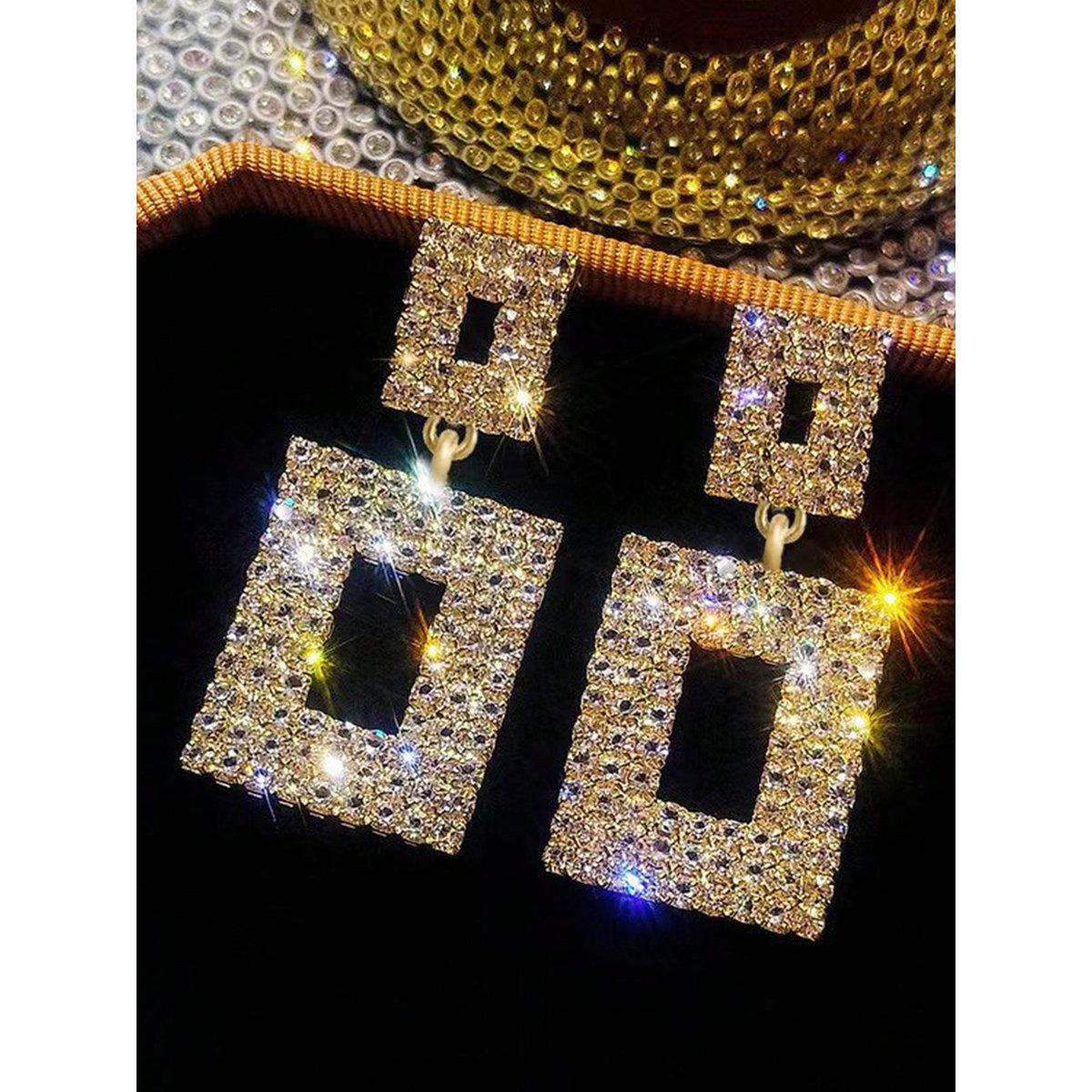 Take Two Embellished Double-Square Earrings-women-watchesandjewellery-jewellery-earrings-image-1