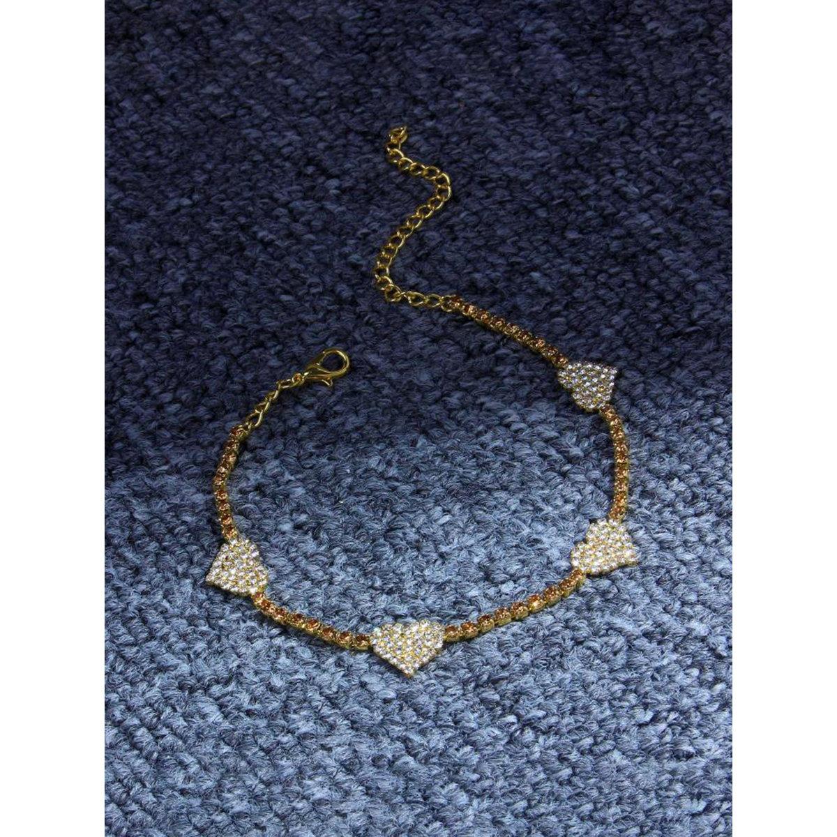 Take Two Embellished Heart Anklet-women-watchesandjewellery-jewellery-anklets-image-4