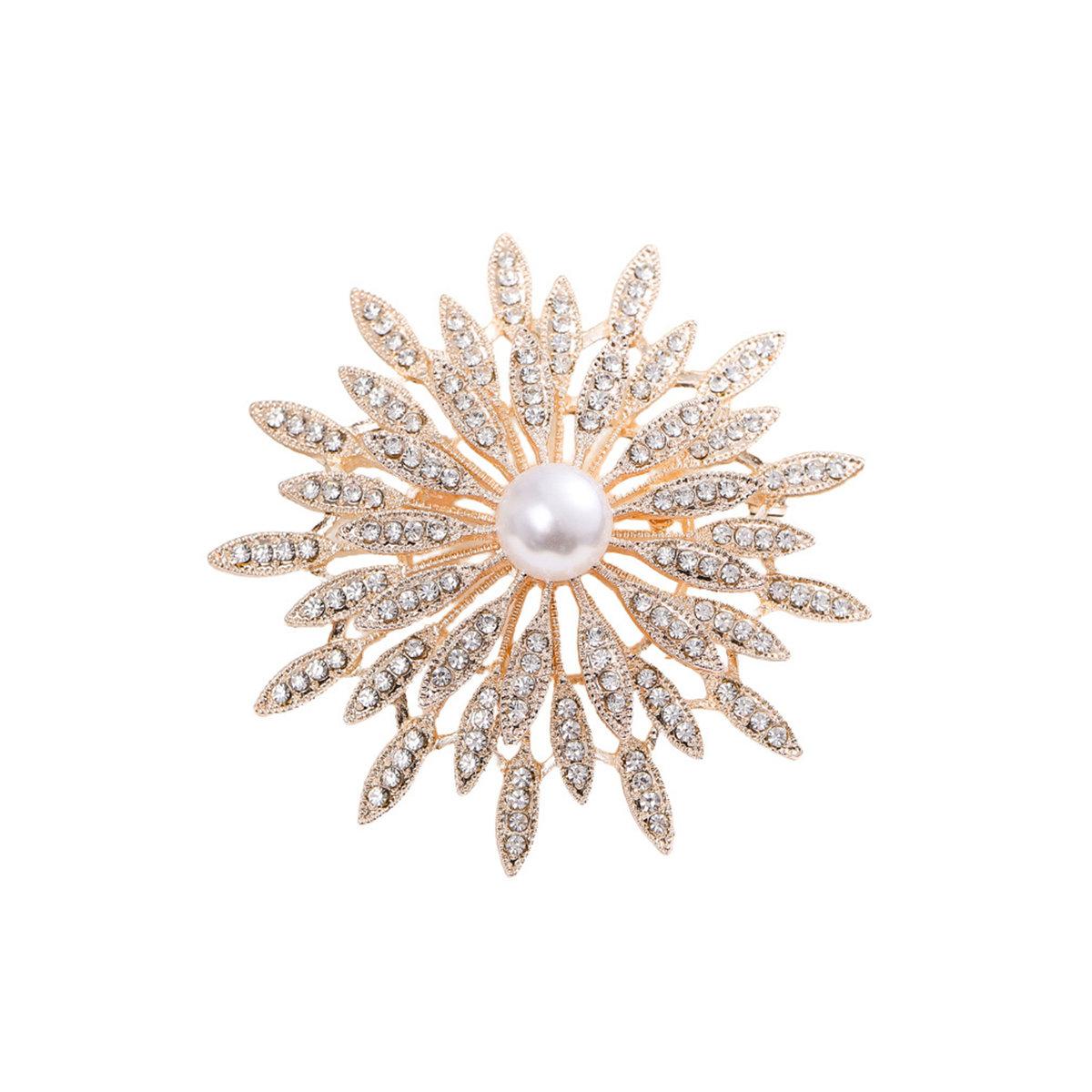 بروش بتفاصيل زهرة ولؤلؤ صناعي-women-watchesandjewellery-jewellery-brooches-image-5