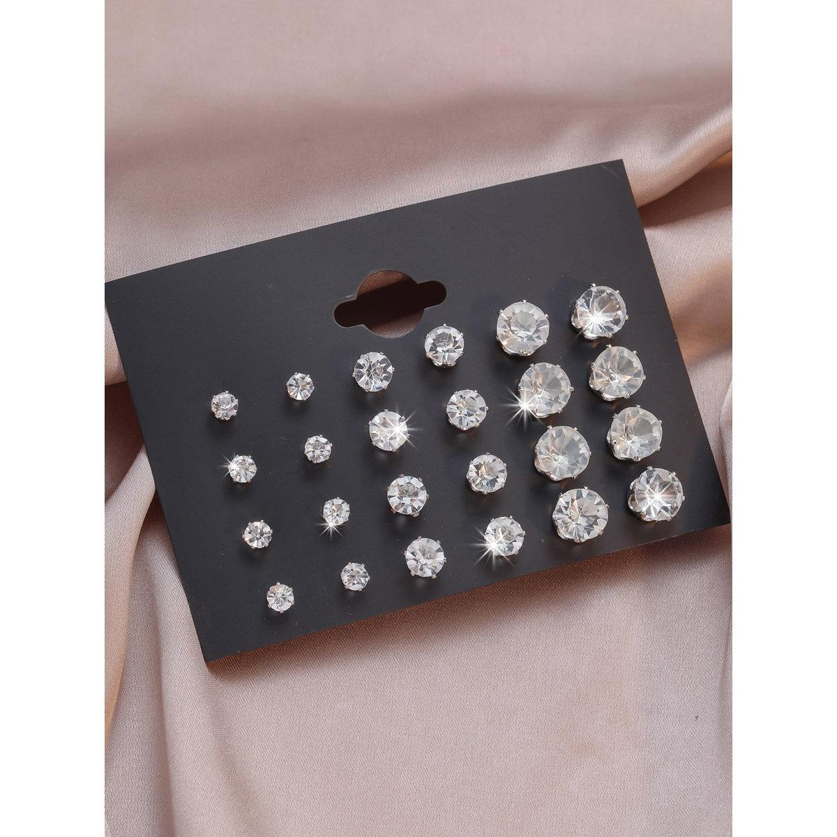 مجموعة من 12 - أقراط بتفاصيل مُنمقة-women-watchesandjewellery-jewellery-earrings-image-1