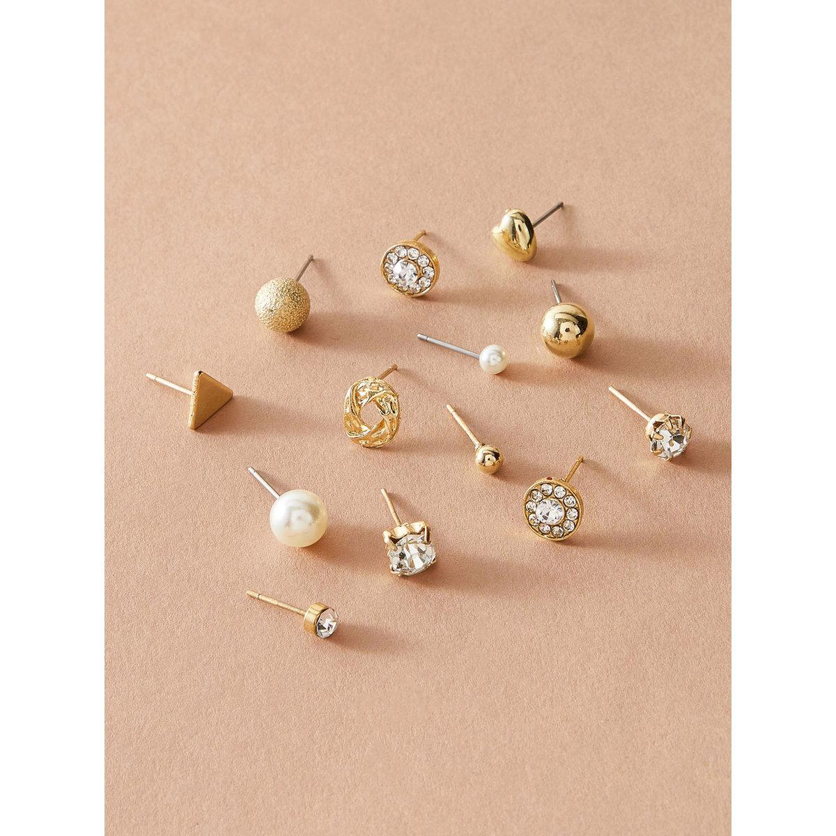 Take Two Set of 12 - Gold Assorted Earrings-women-watchesandjewellery-jewellery-earrings-image-3