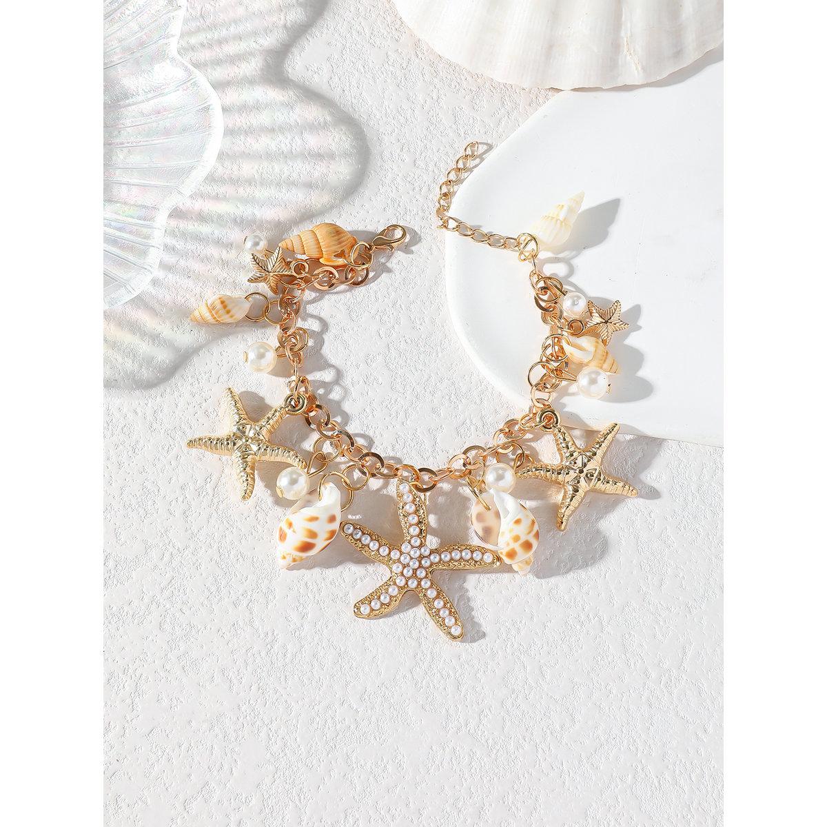 Take Two Charm Bracelet with Seashell and Starfish Pendants-women-watchesandjewellery-jewellery-banglesandbracelets-image-3