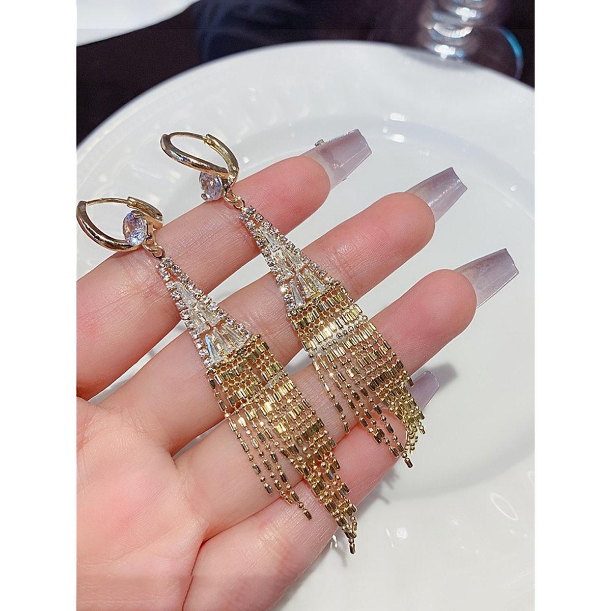 Take Two Embellished Tassel Earrings-women-watchesandjewellery-jewellery-earrings-image-5