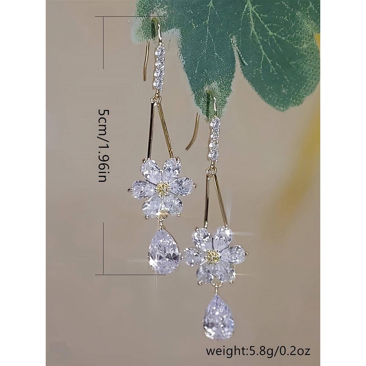 Take Two Faux Crystal Floral Drop Earrings-women-watchesandjewellery-jewellery-earrings-image-5