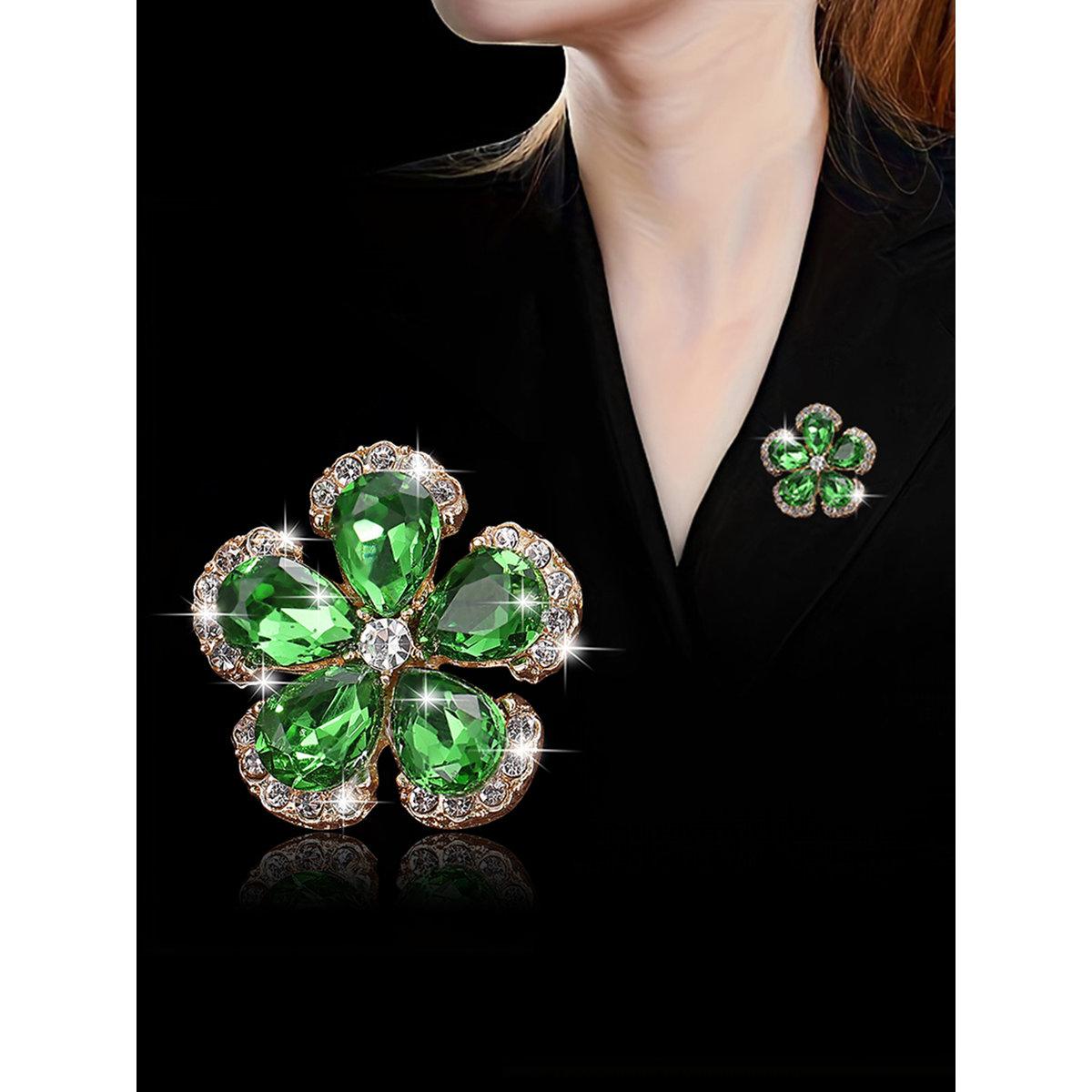 Take Two Rhinestone Flower Embellished Brooch-women-watchesandjewellery-jewellery-brooches-image-1