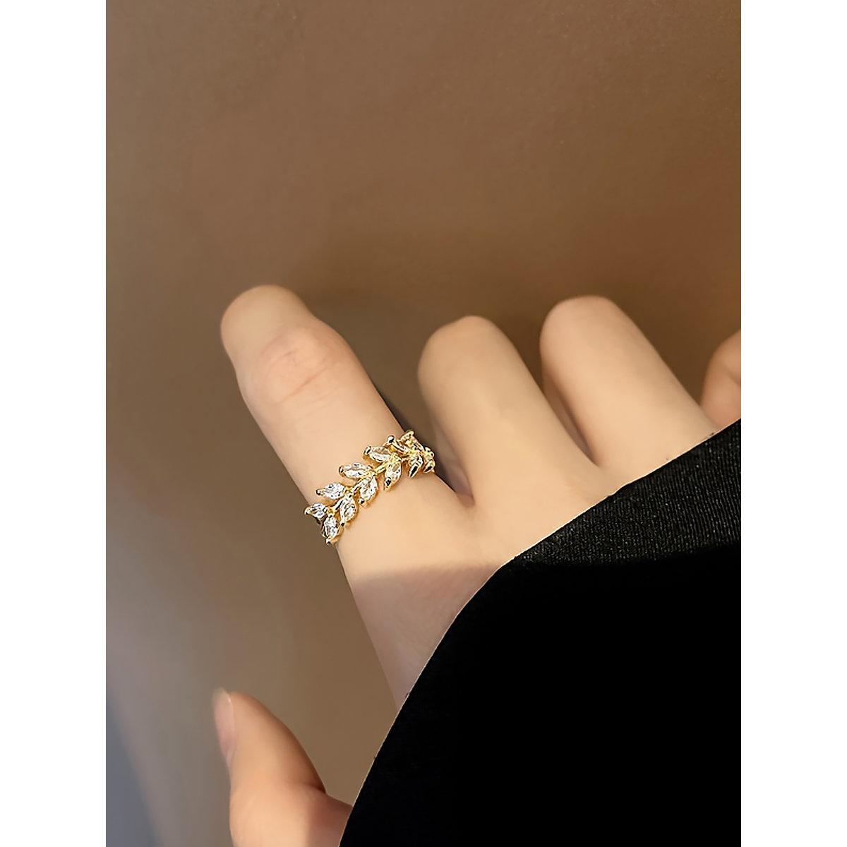 Take Two Zircon Leaf Embellished Ring-women-watchesandjewellery-jewellery-rings-image-10